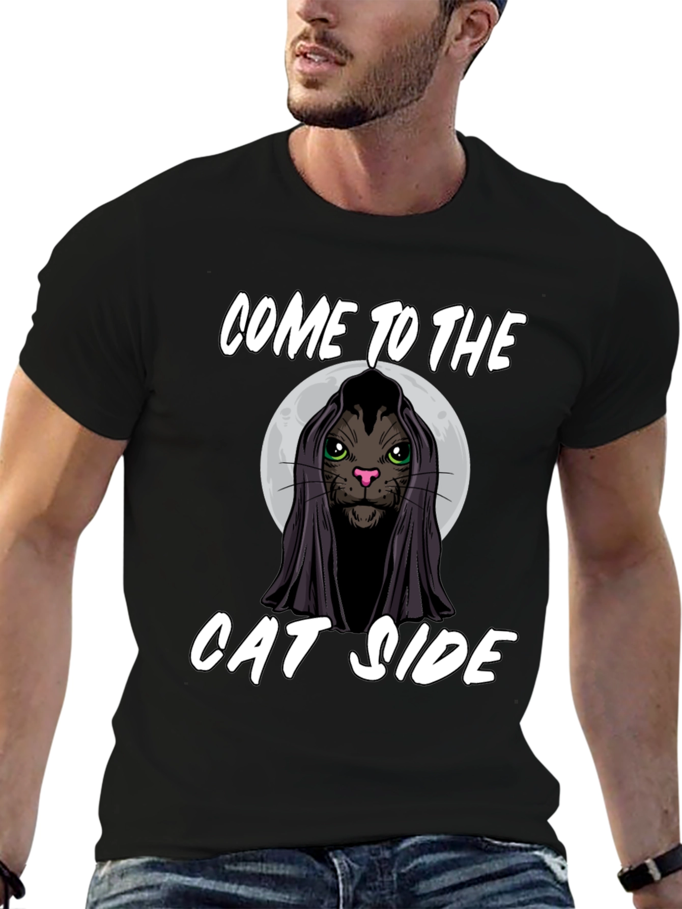 Come to the Cat Side Black T-Shirt