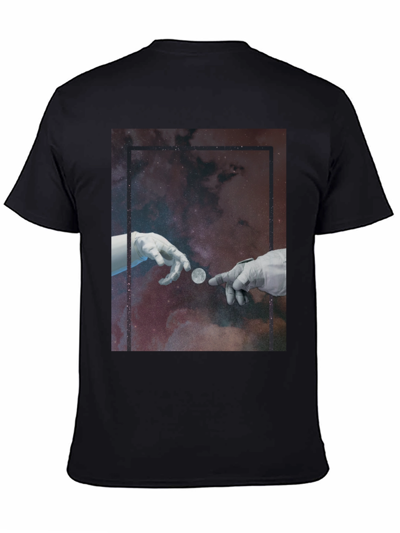 Cosmic Touch Graphic T-Shirt - Black
