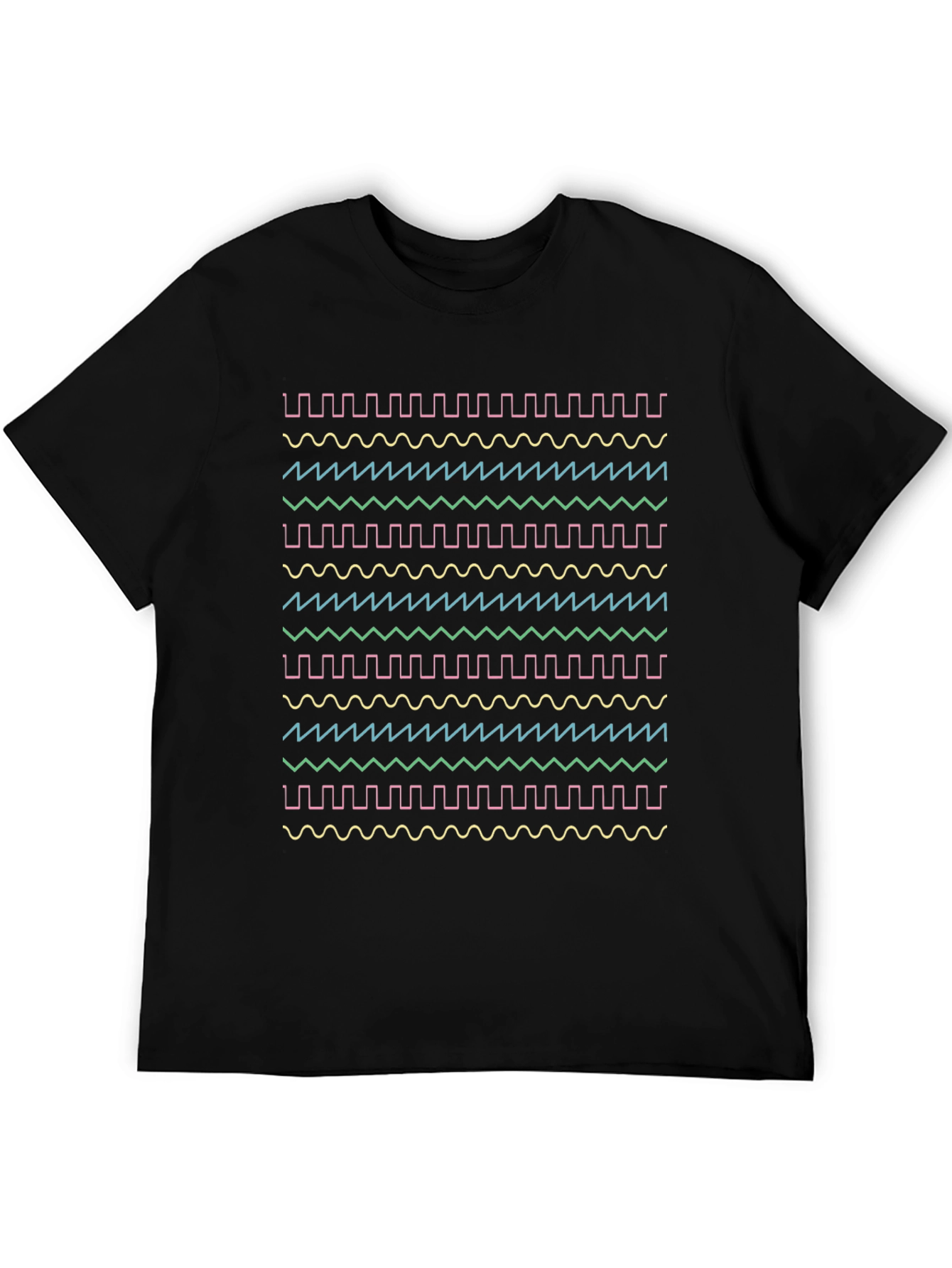 Geometric Wave Pattern T-Shirt - Stylish Graphic Tee