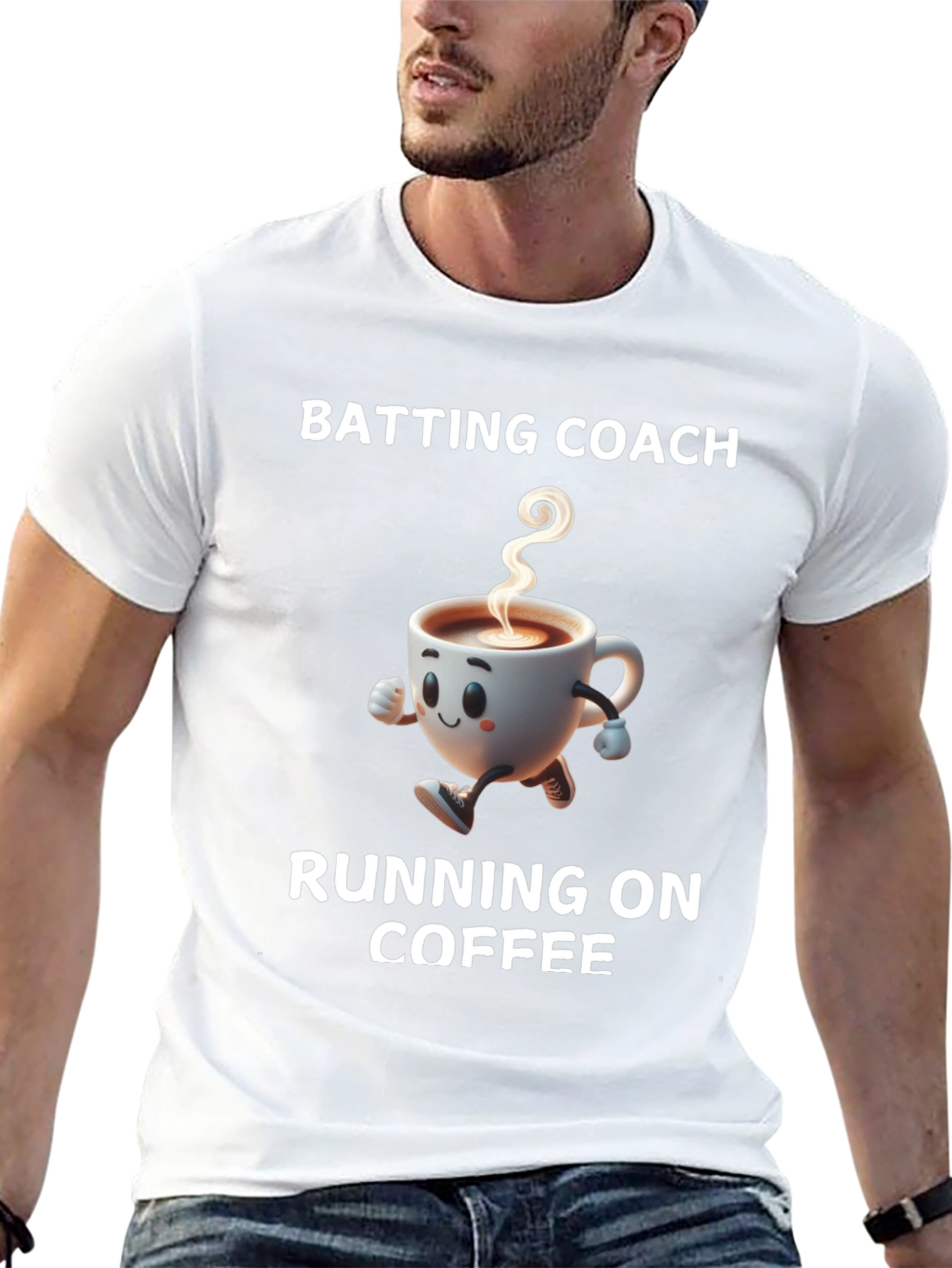 Batting Coach Running on Coffee T-Shirt