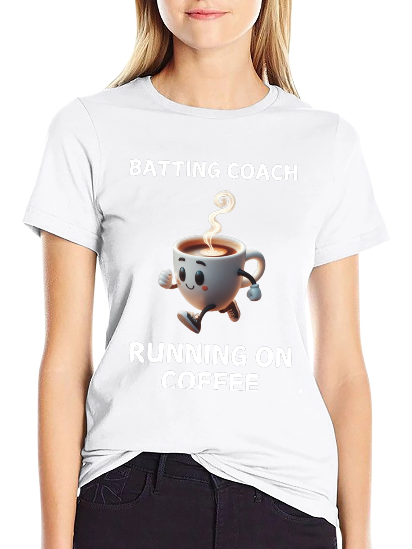 Batting Coach Running on Coffee T-Shirt