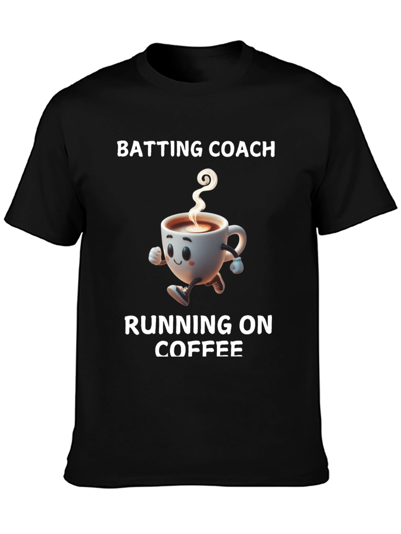 Batting Coach Running on Coffee T-Shirt