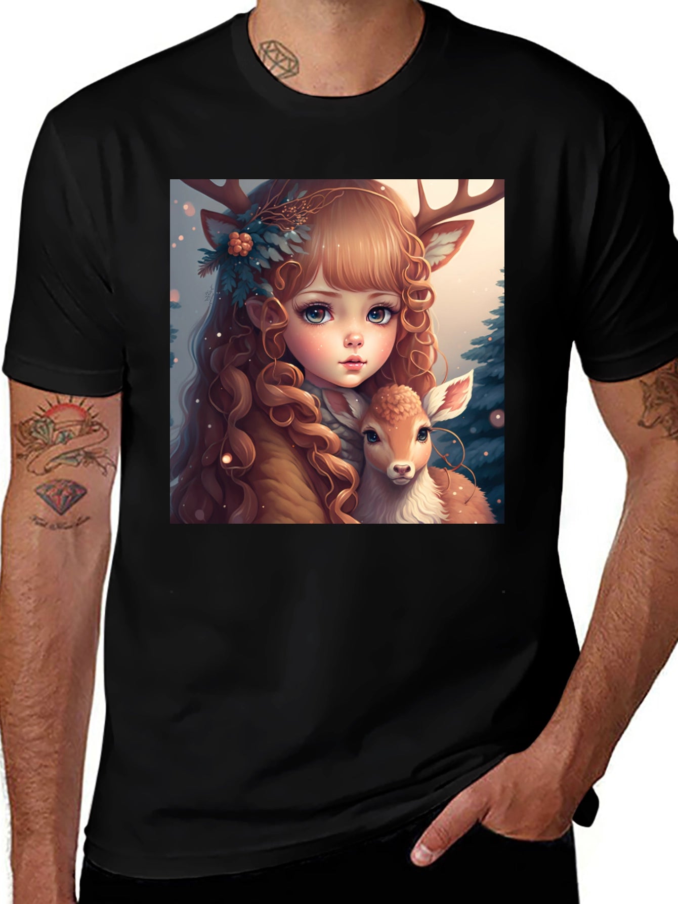 Deer Girl Graphic Tee - Whimsical Comfort