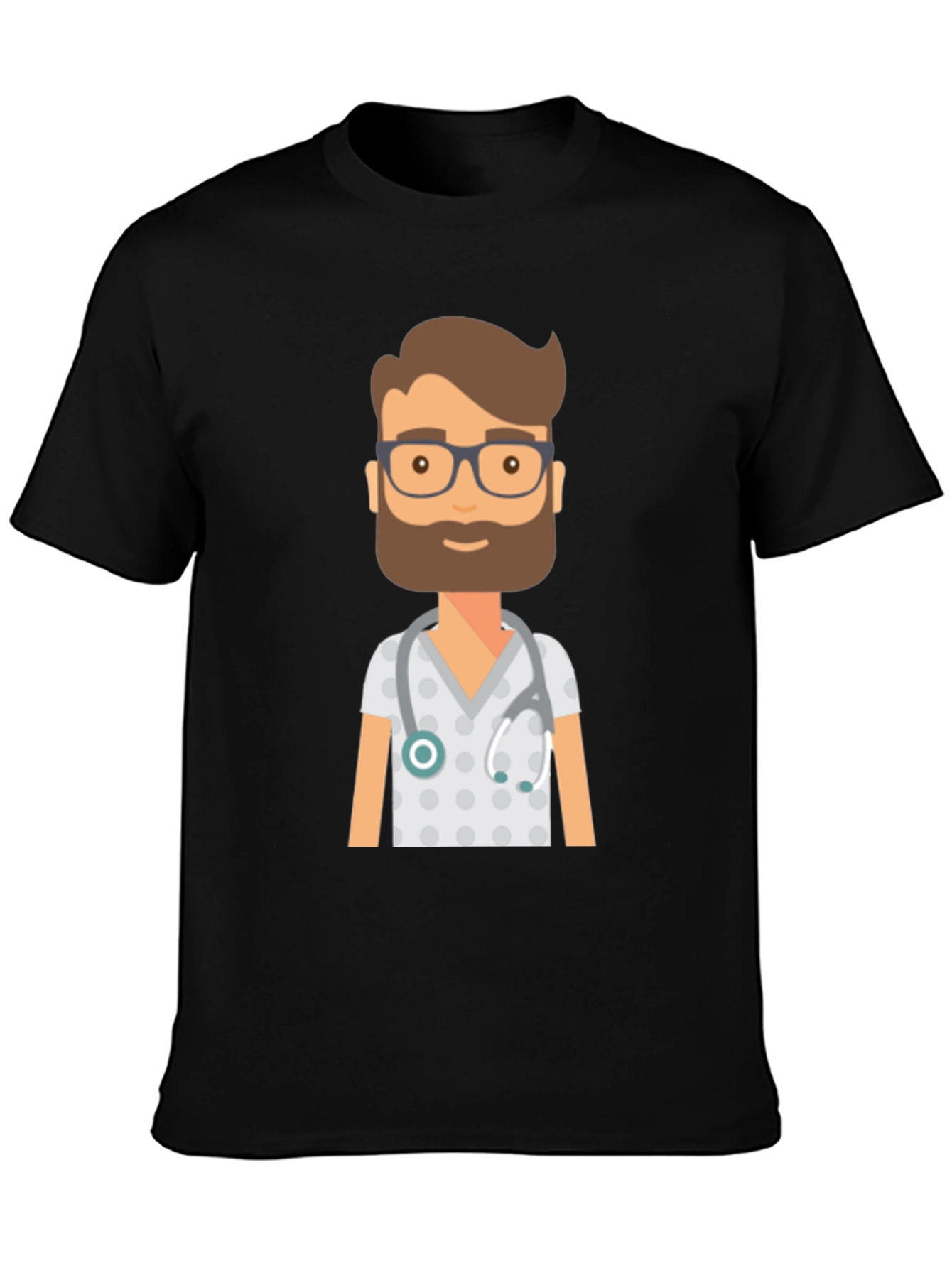 Doctor Cartoon Graphic T-Shirt - Medical Professional Style