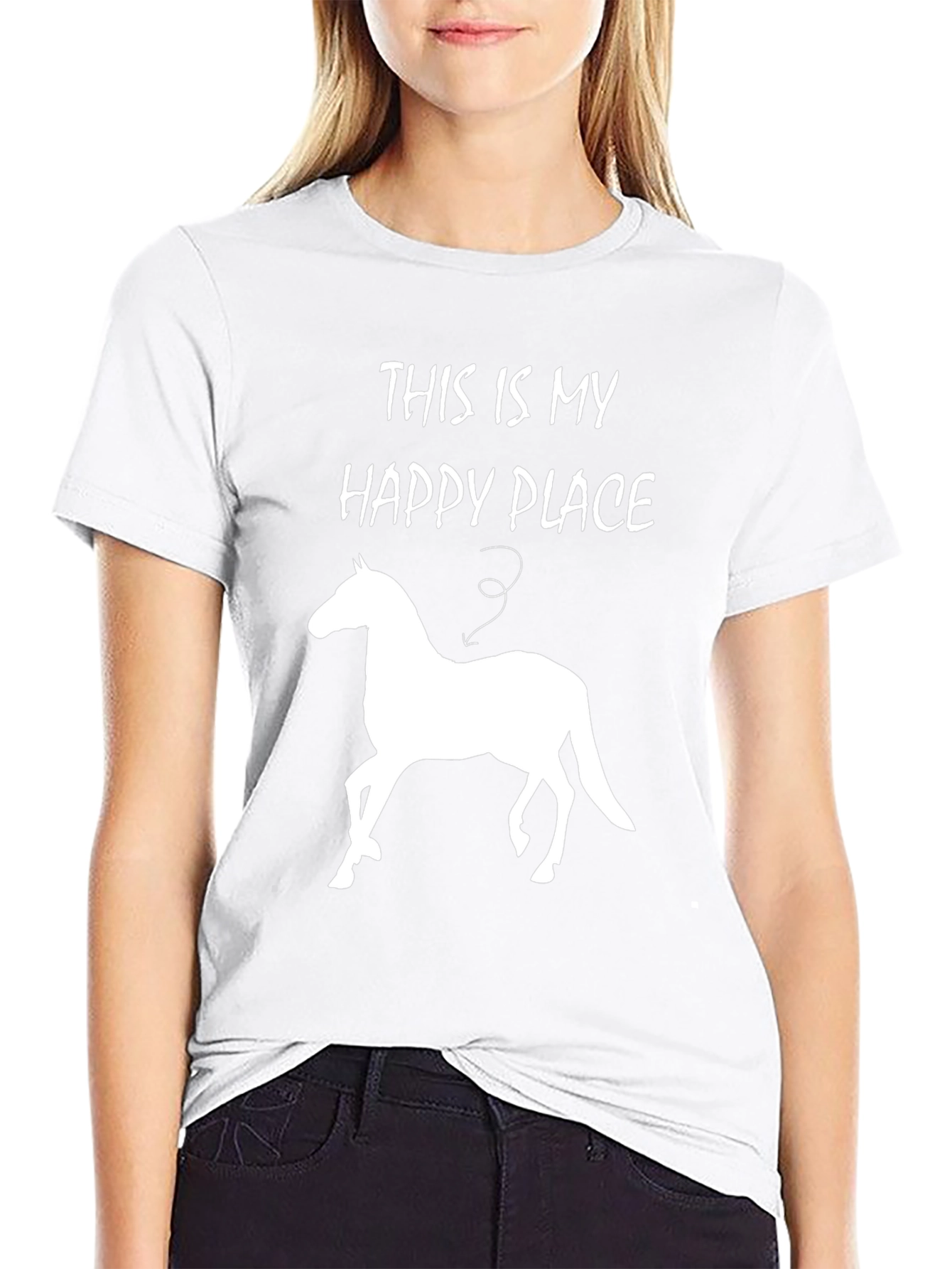 Happy Place Horse T-Shirt - Mens Black Tee
