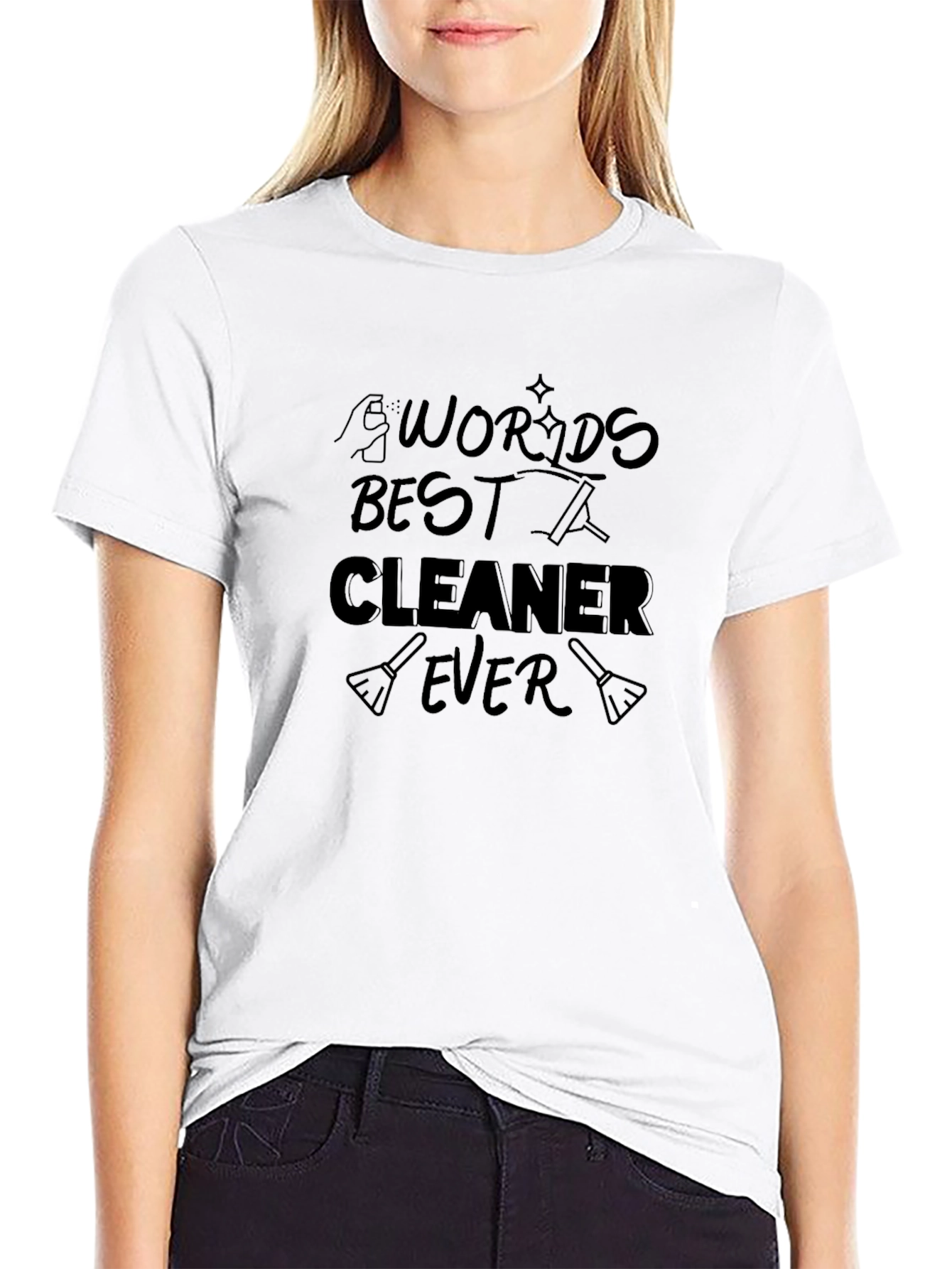 Worlds Best Cleaner Ever Black T-Shirt