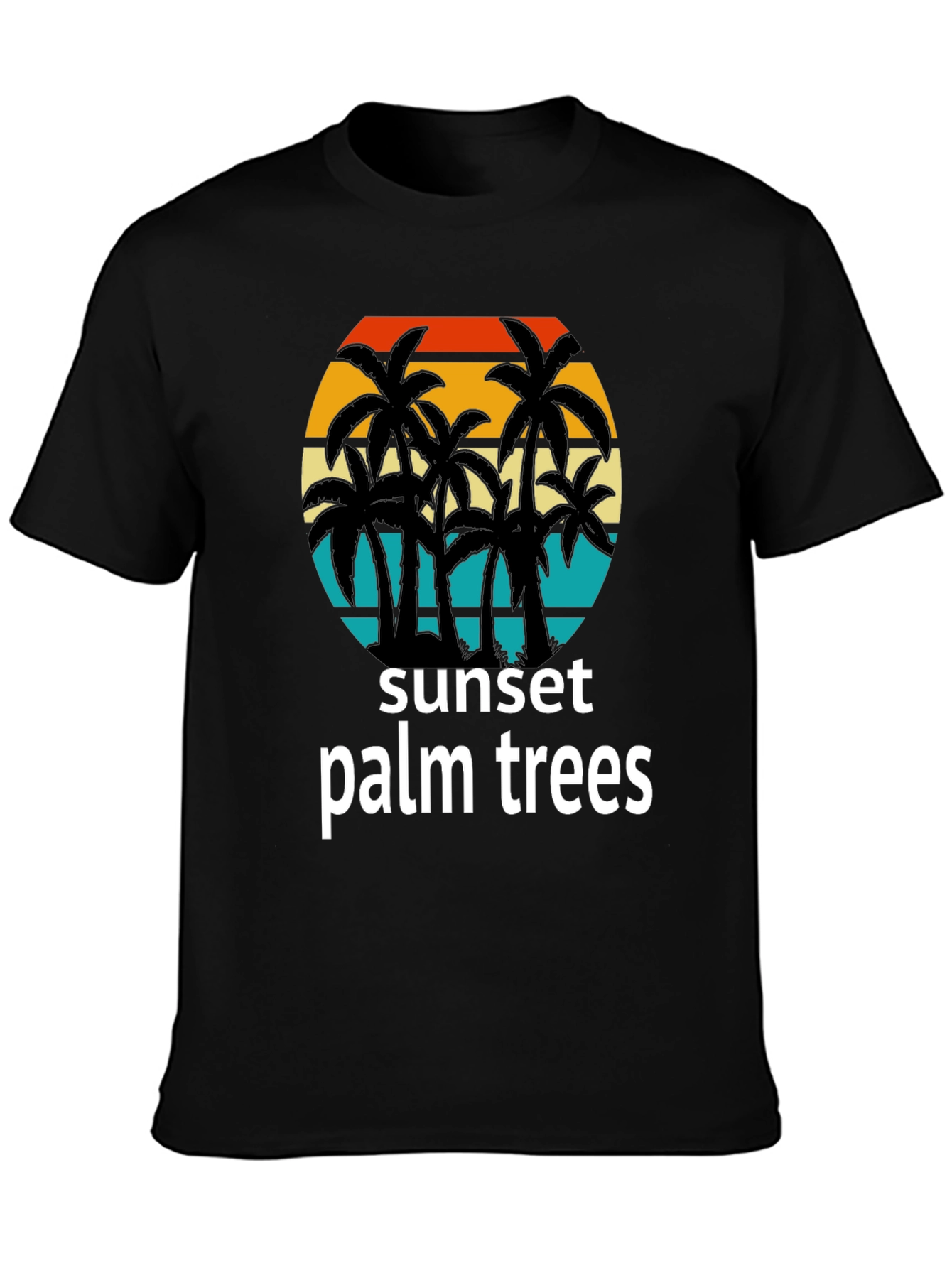 Sunset Palm Trees Graphic Tee - Tropical Vibes