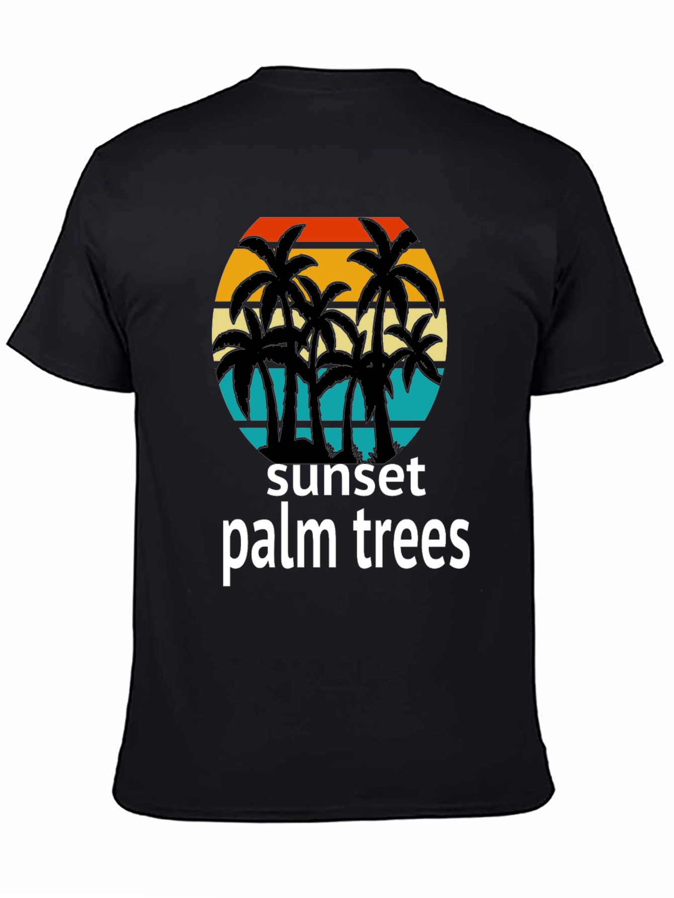 Sunset Palm Trees Graphic Tee - Tropical Vibes