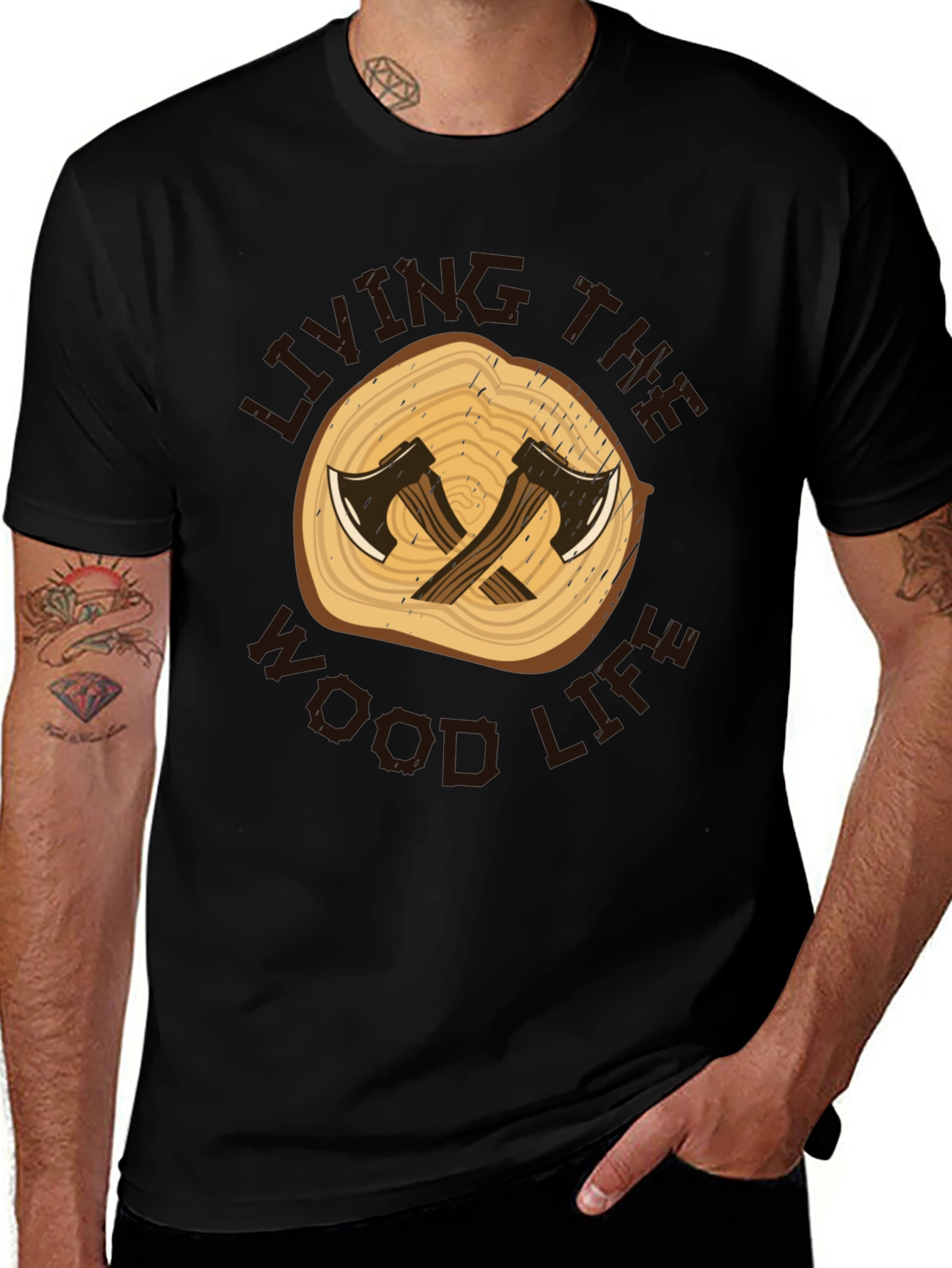 Living the Wood Life Graphic Tee - Lumberjack Style