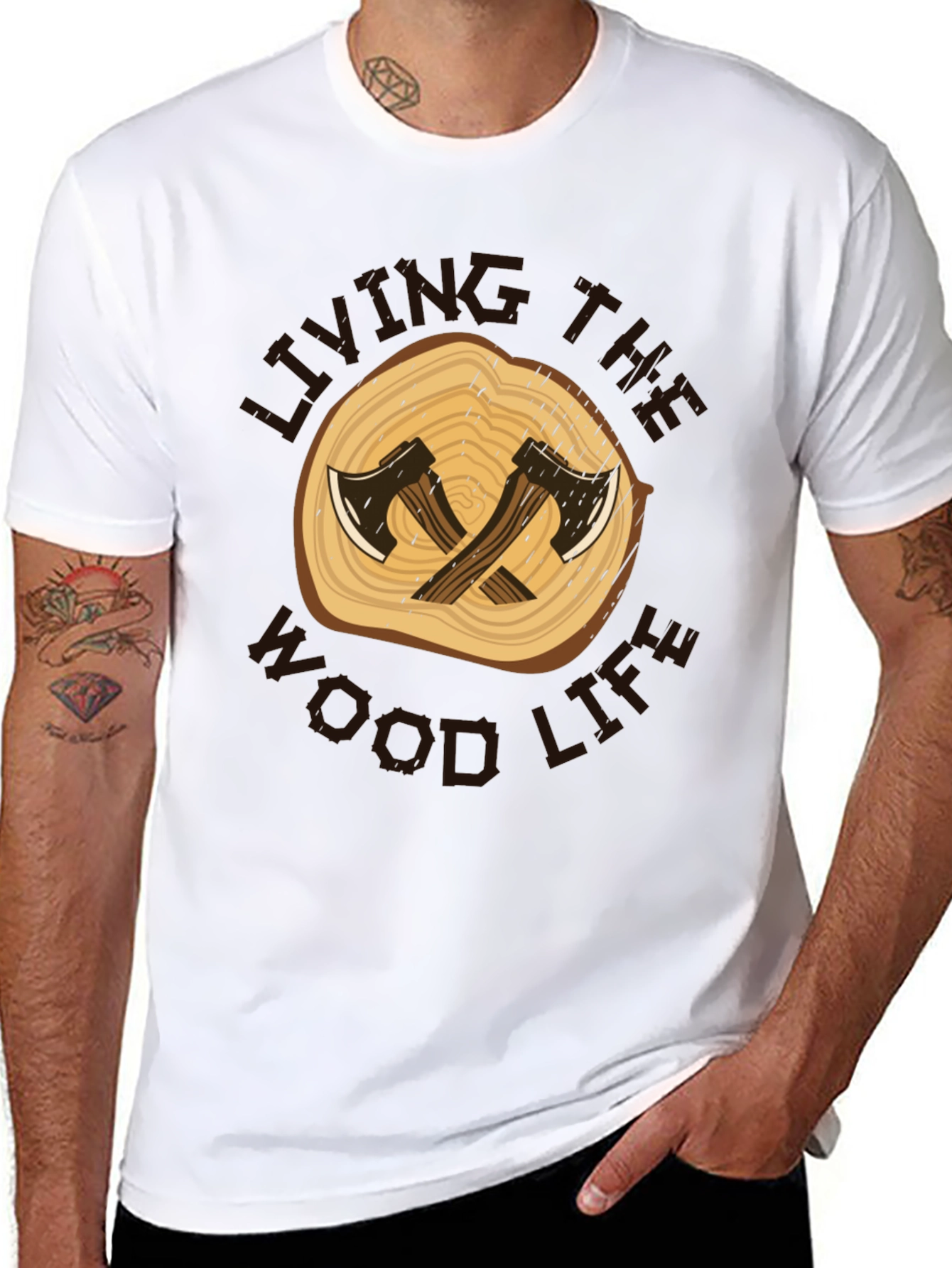Living the Wood Life Graphic Tee - Lumberjack Style