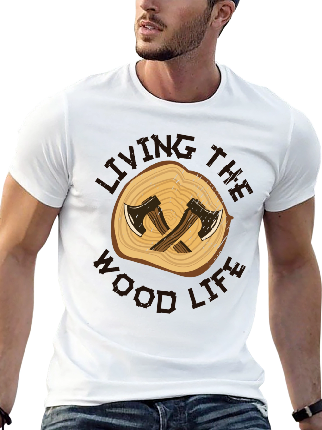 Living the Wood Life Graphic Tee - Lumberjack Style
