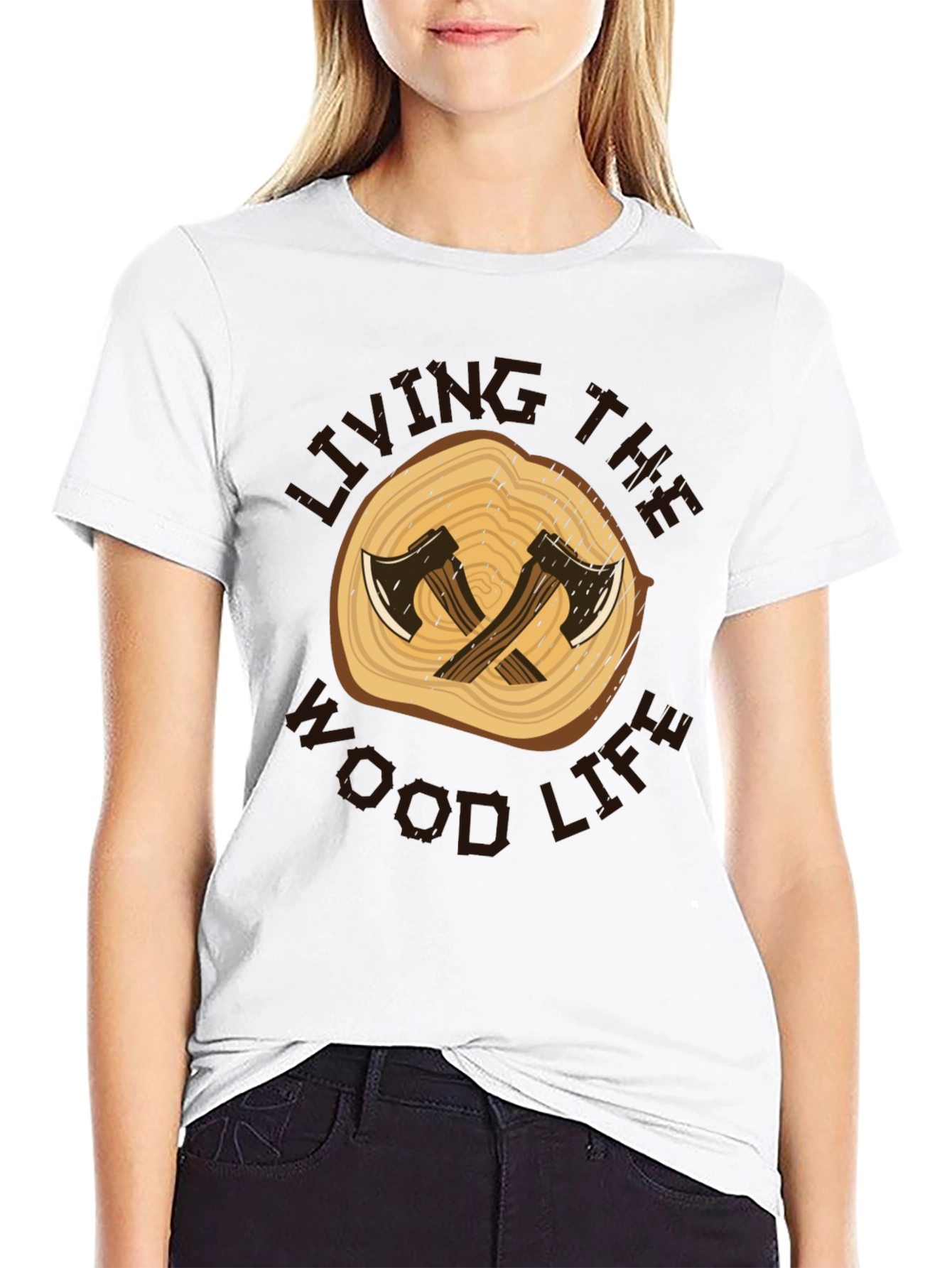 Living the Wood Life Graphic Tee - Lumberjack Style