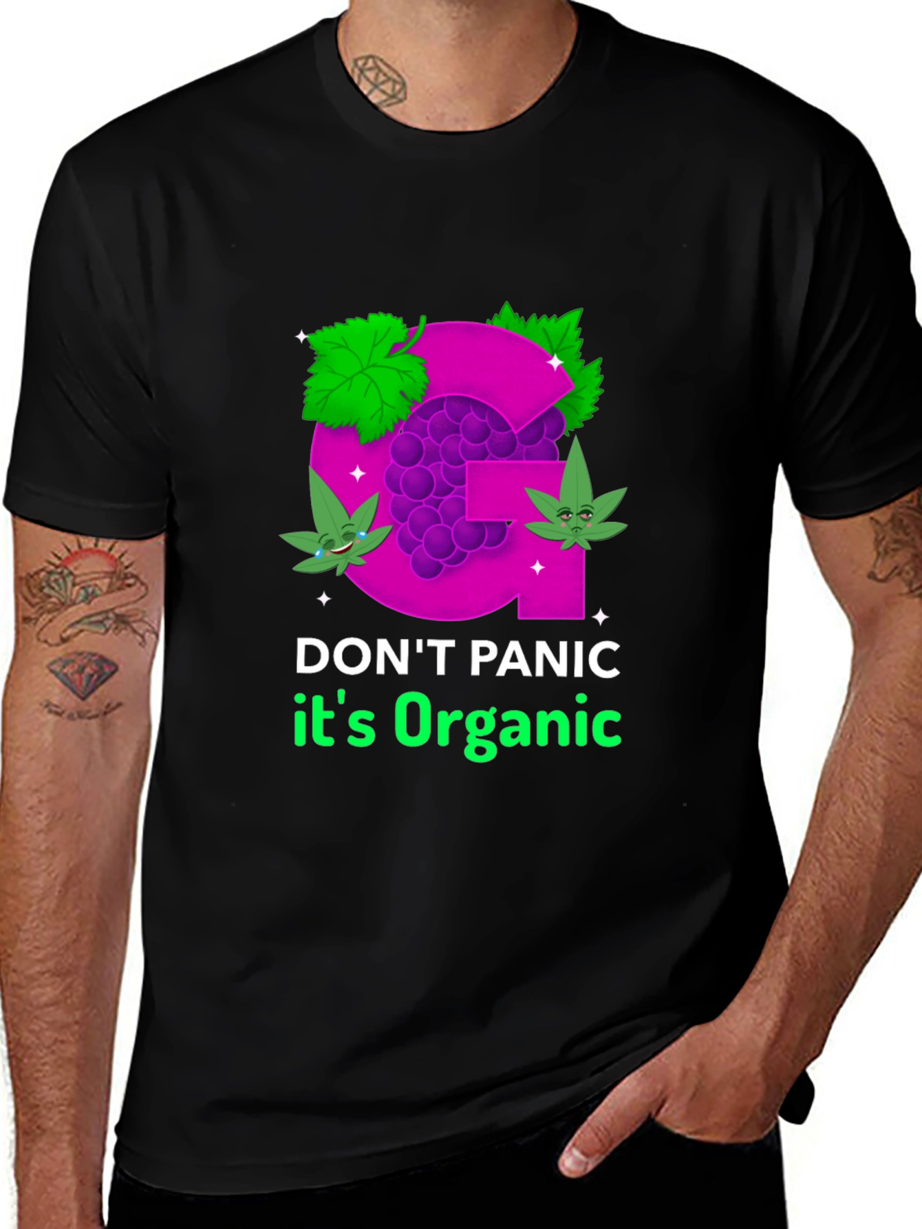 Organic Grape T-Shirt - Dont Panic