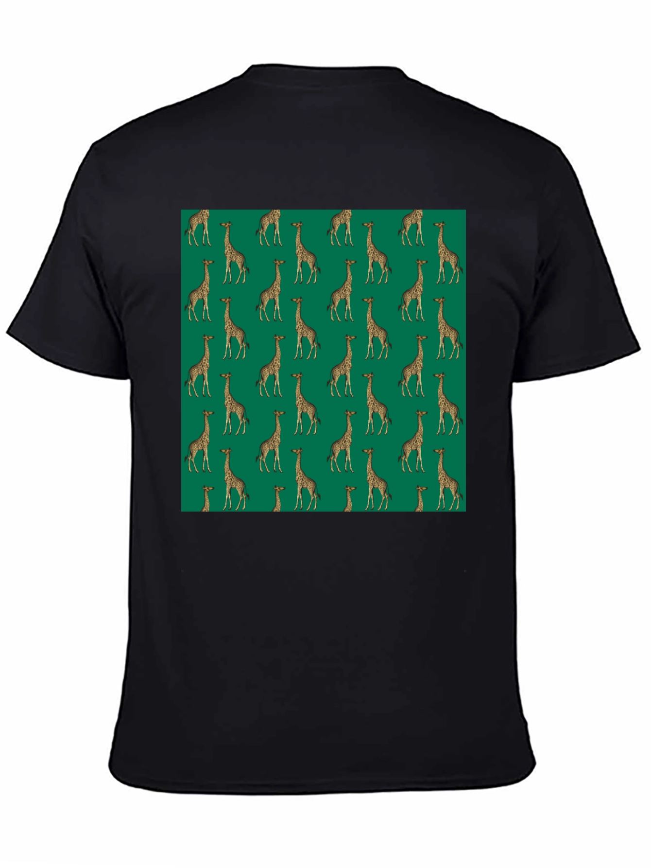 Giraffe Print Black T-Shirt