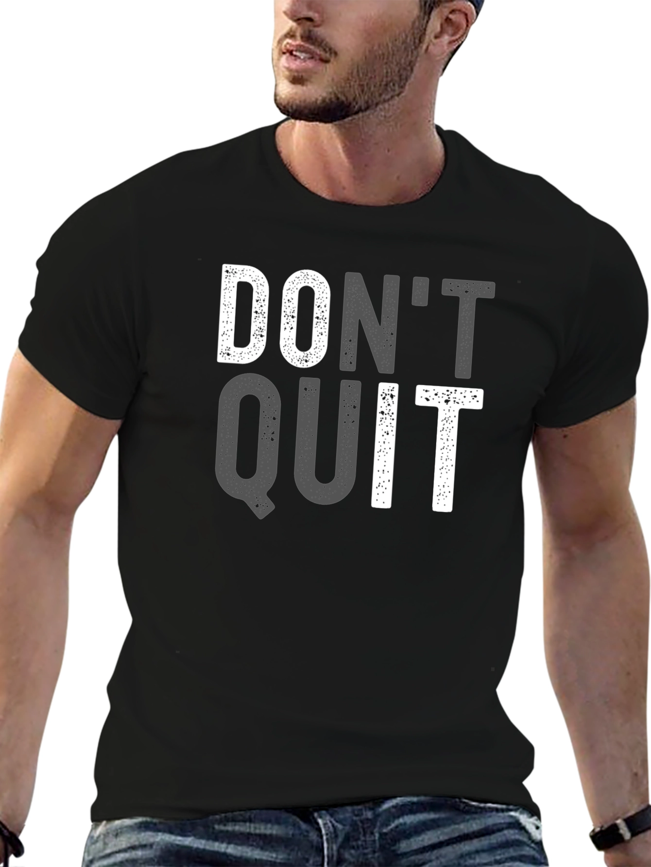 Motivational Dont Quit T-Shirt - Black