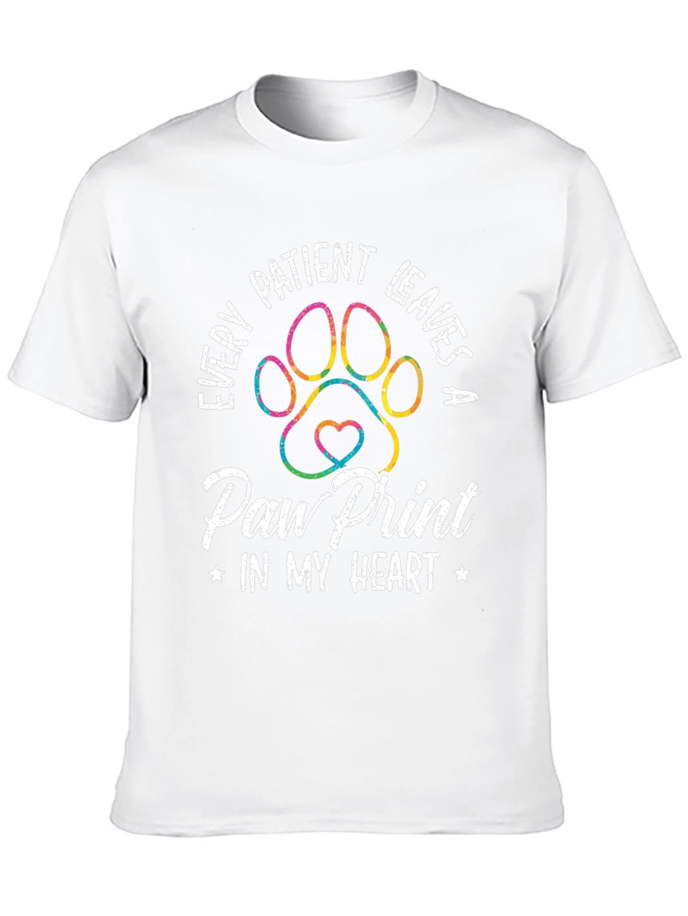 Paw Print Heart T-Shirt - Vet Nurse Tee