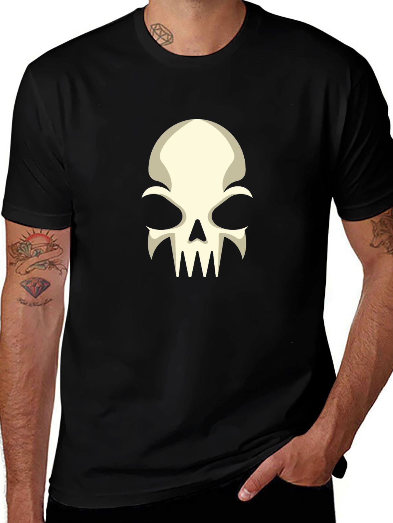 Skull Graphic T-Shirt - Mens Black Tee