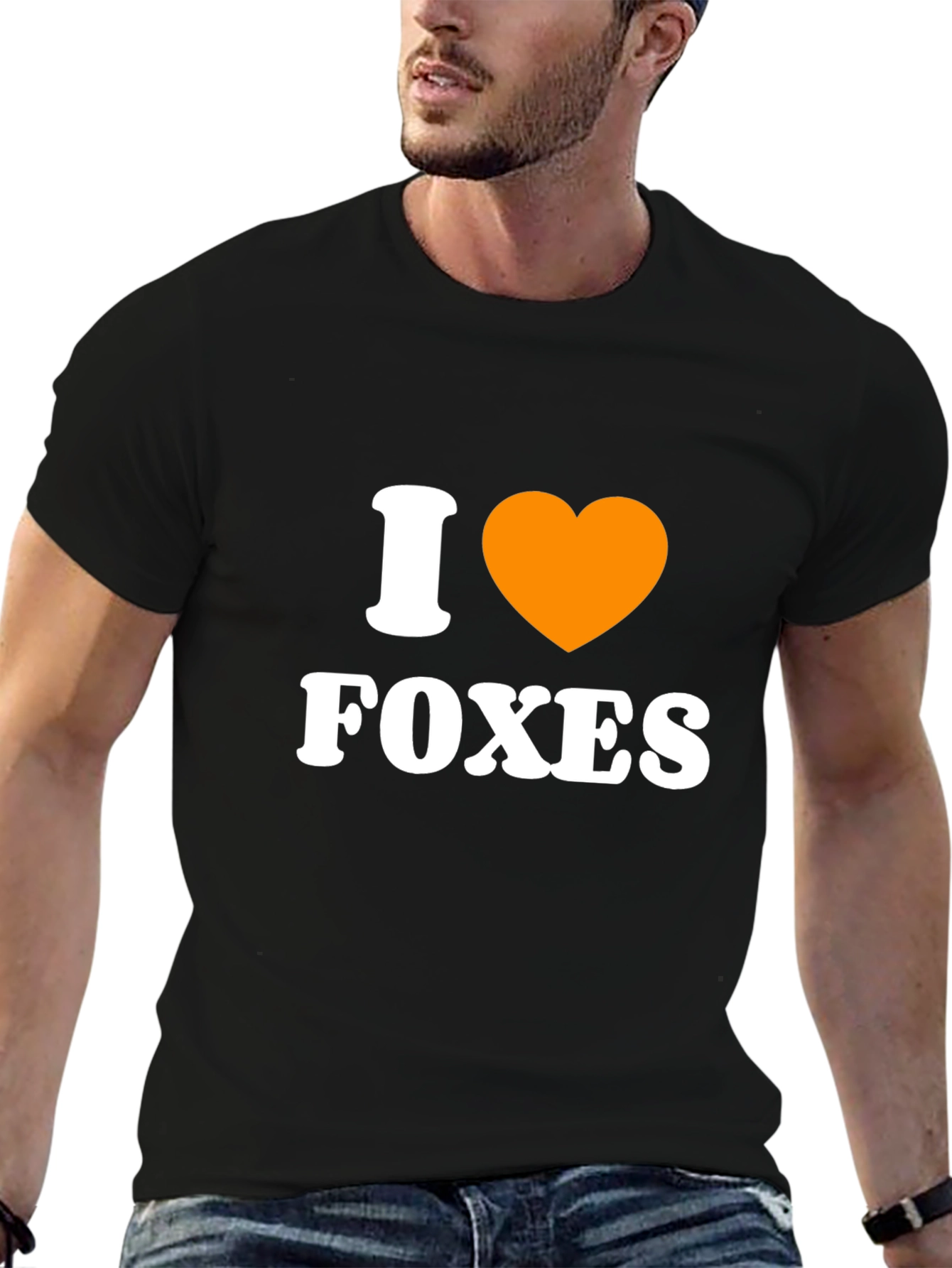 I Heart Foxes Black Graphic Tee