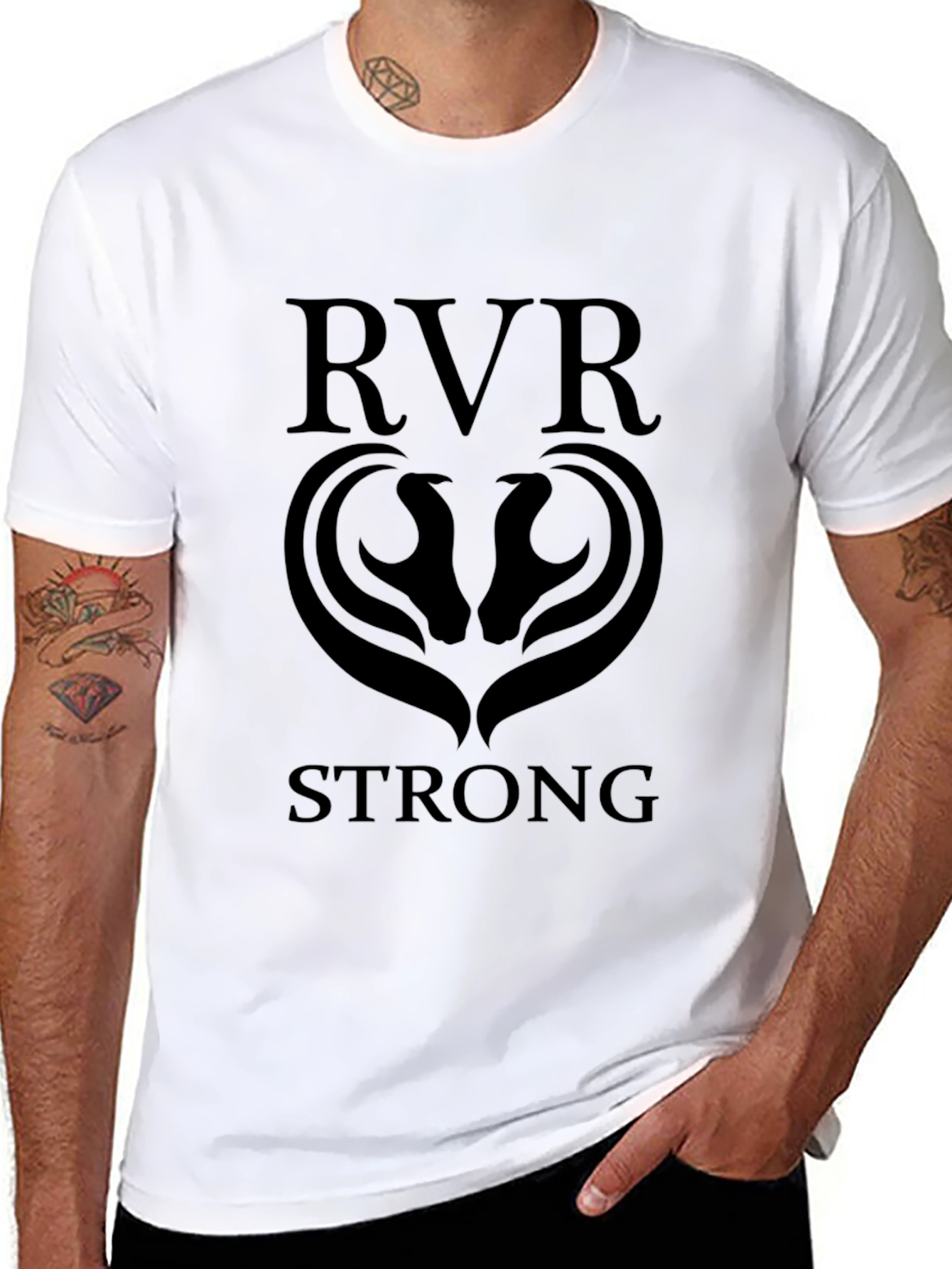 RVR Strong Black Graphic Tee
