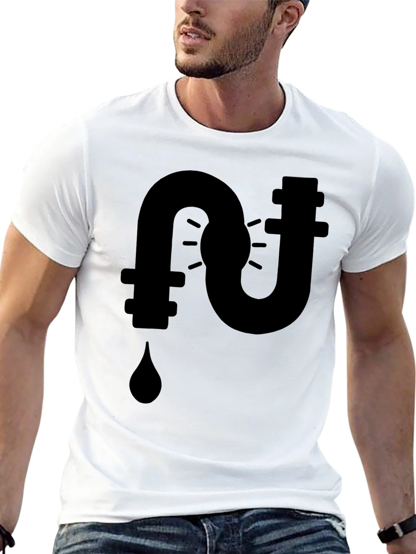 Plumbing Leak Black Graphic Tee