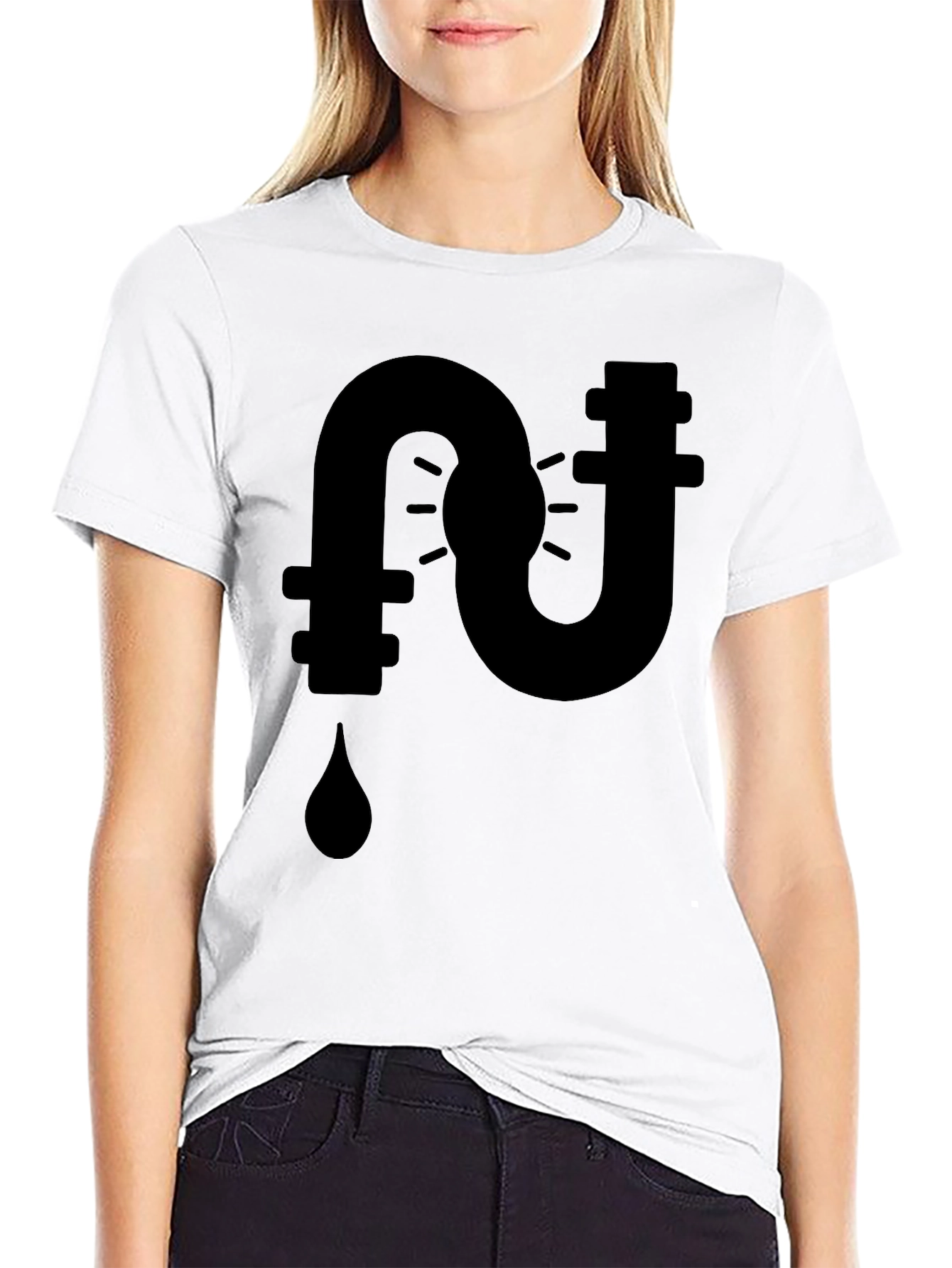 Plumbing Leak Black Graphic Tee