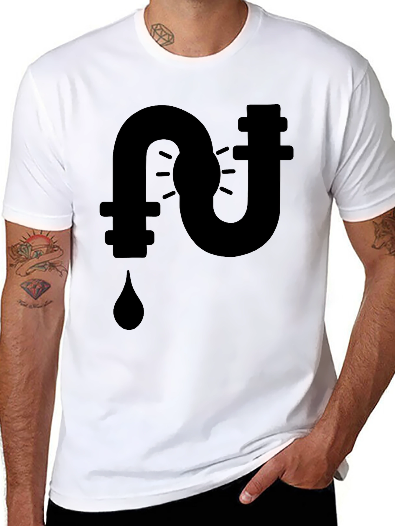Plumbing Leak Black Graphic Tee