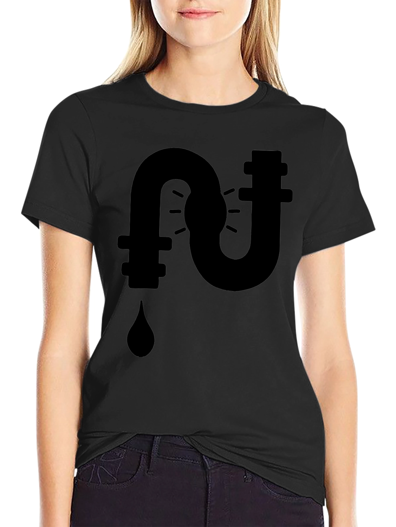 Plumbing Leak Black Graphic Tee