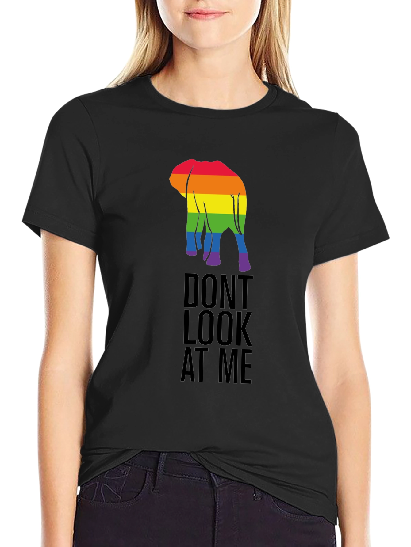 LGBT Elephant Graphic Tee - Dont Look At Me