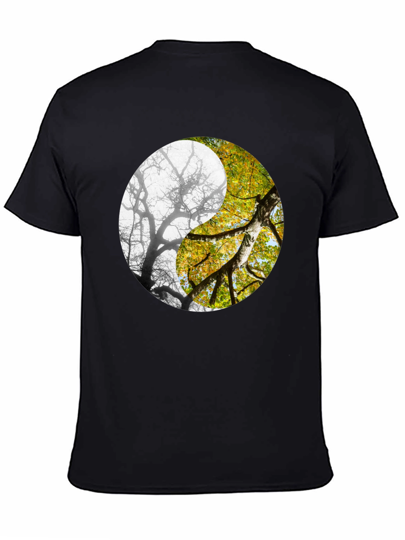Yin Yang Tree Graphic Tee - Nature Inspired Design