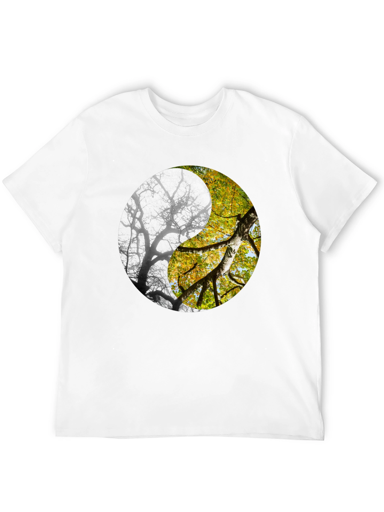 Yin Yang Tree Graphic Tee - Nature Inspired Design