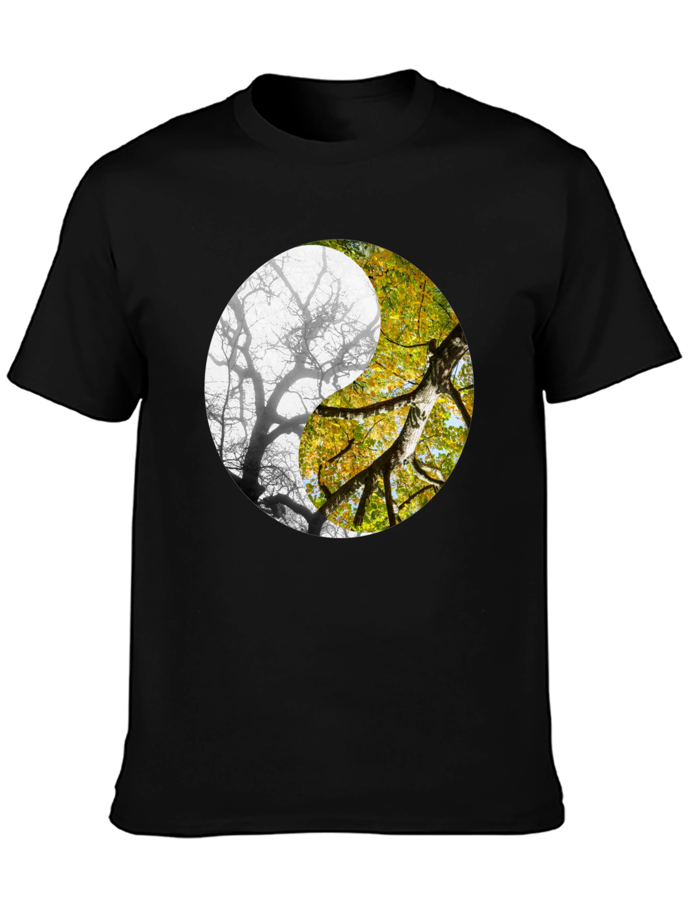 Yin Yang Tree Graphic Tee - Nature Inspired Design