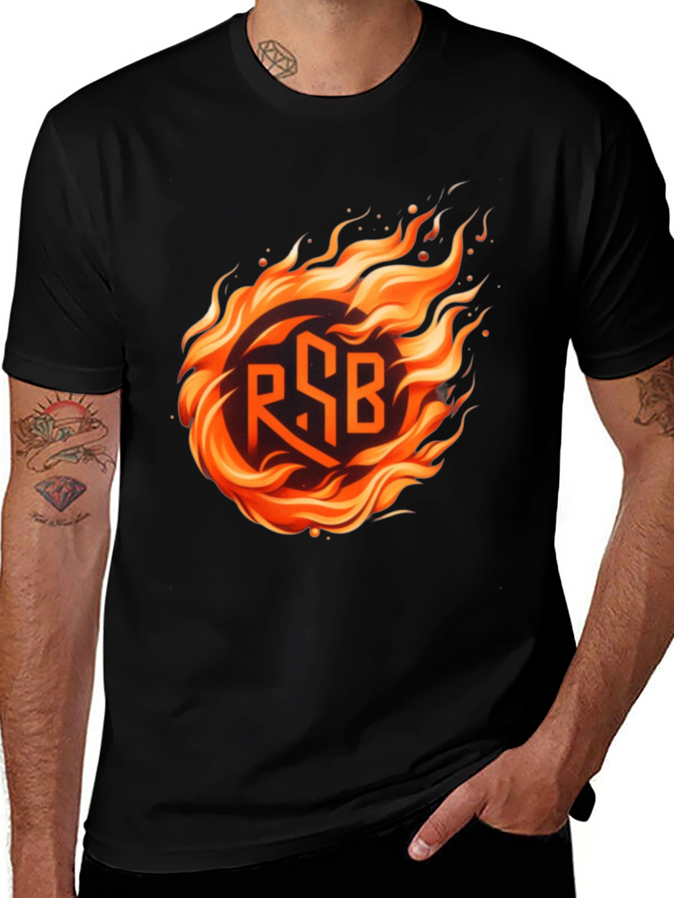 Fiery RSB Graphic Tee - Bold Statement Shirt