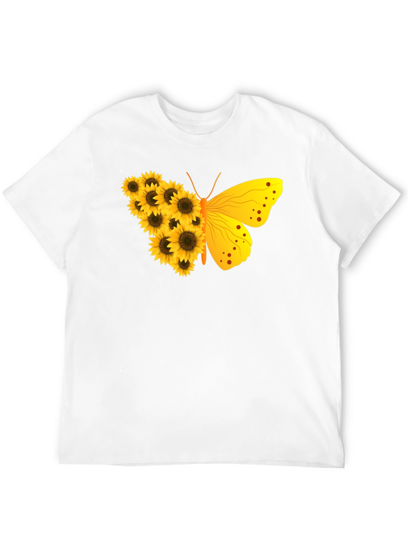 Sunflower Butterfly Graphic T-Shirt