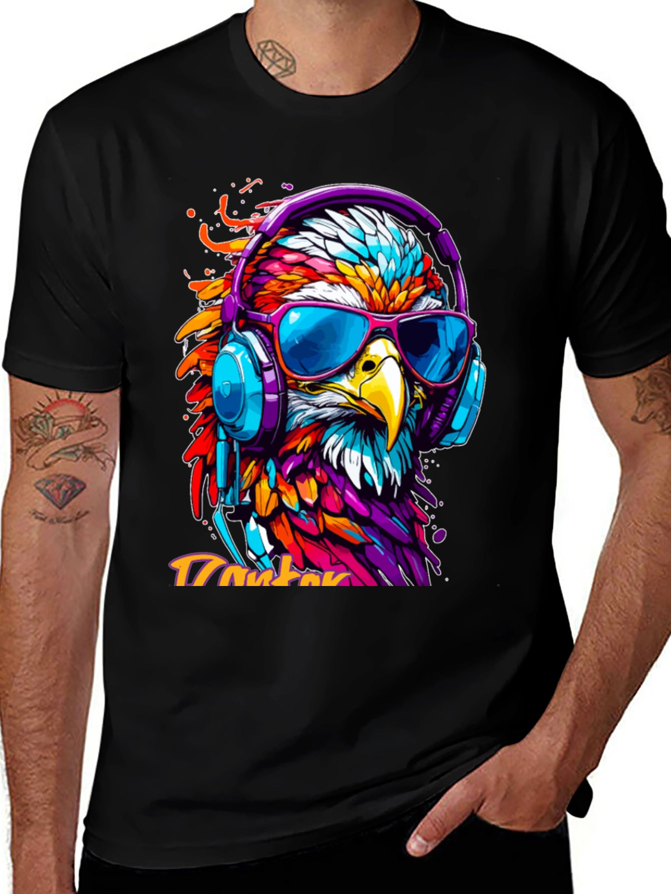 Cool Eagle Headphones Graphic Tee