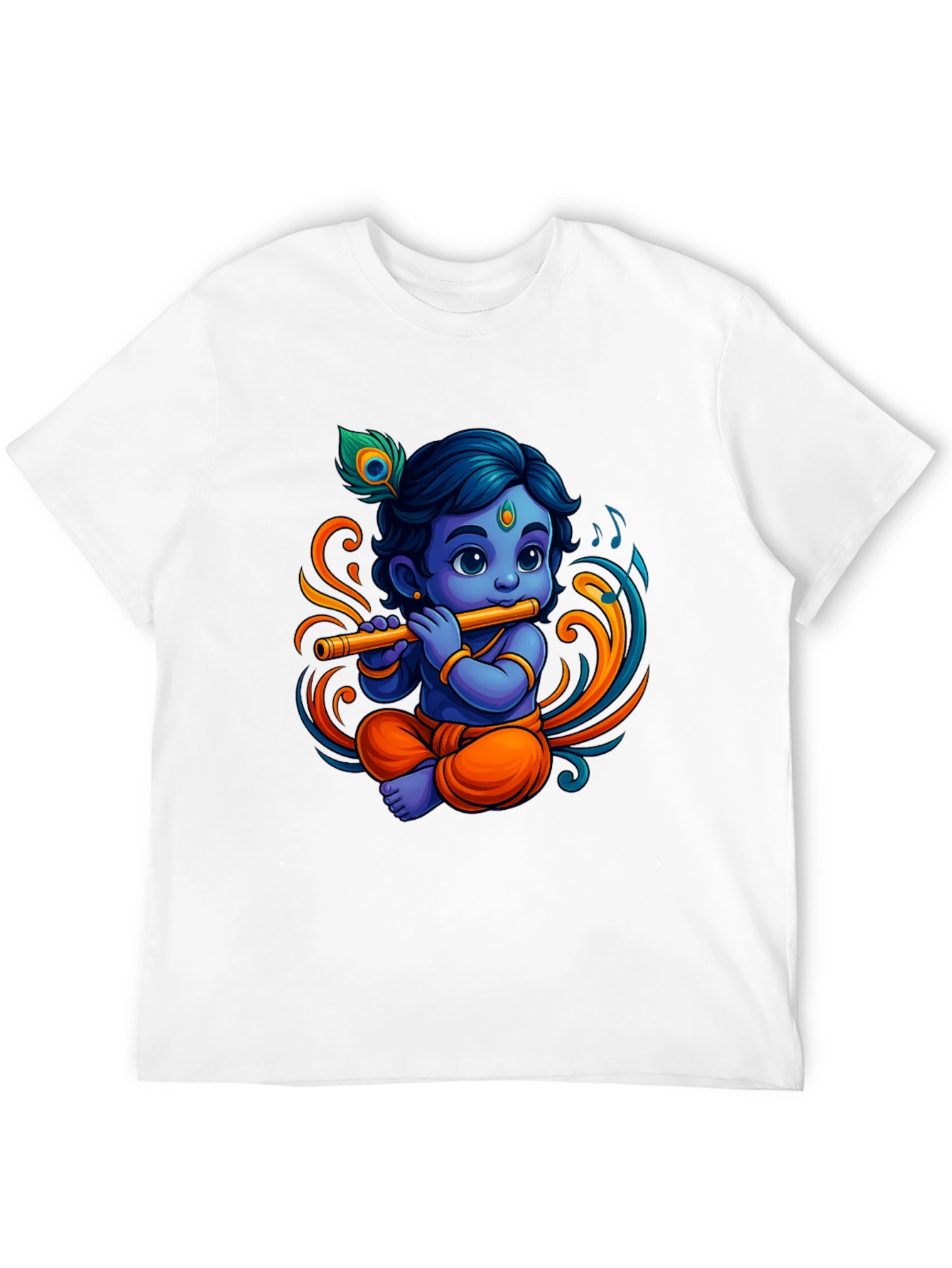 Krishna Flute Black Graphic Tee