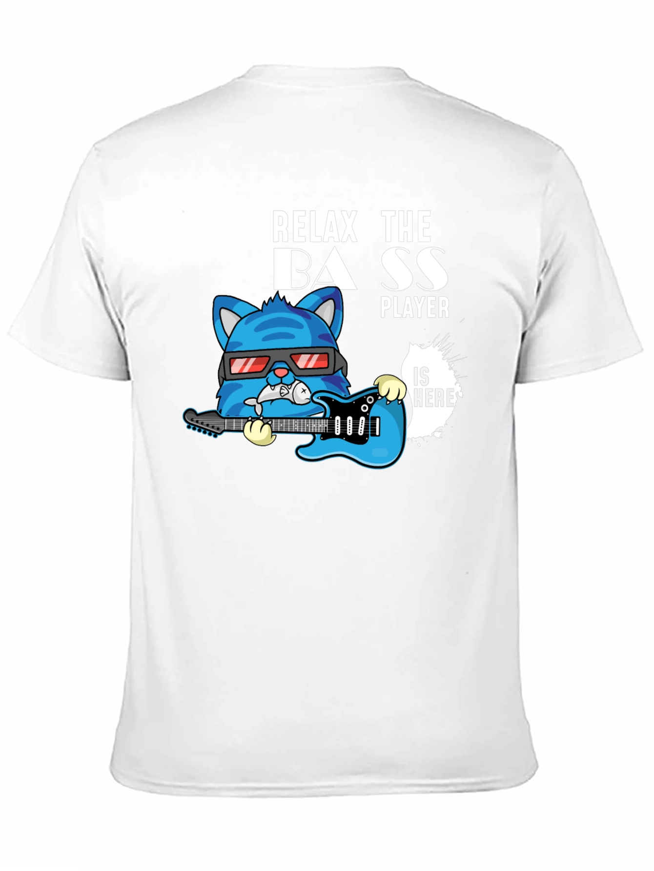 Relax The Bass Player Cat Graphic T-Shirt