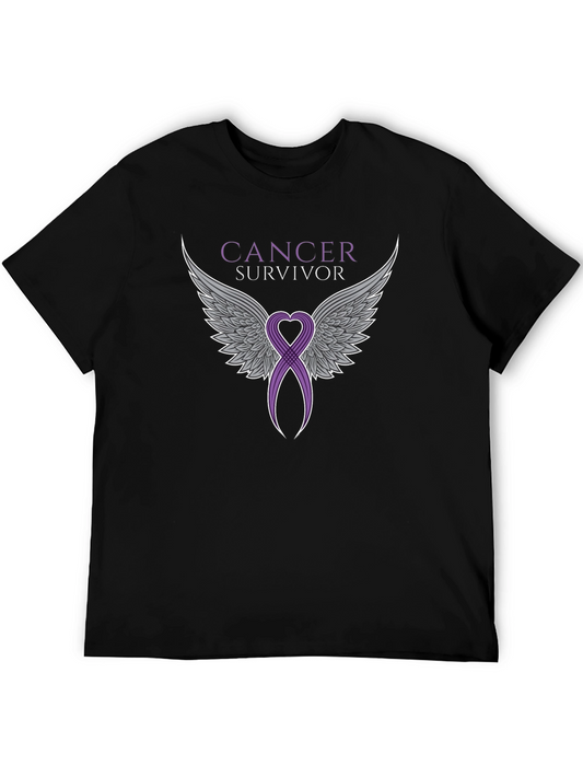 Cancer Survivor Ribbon Angel Wings T-Shirt