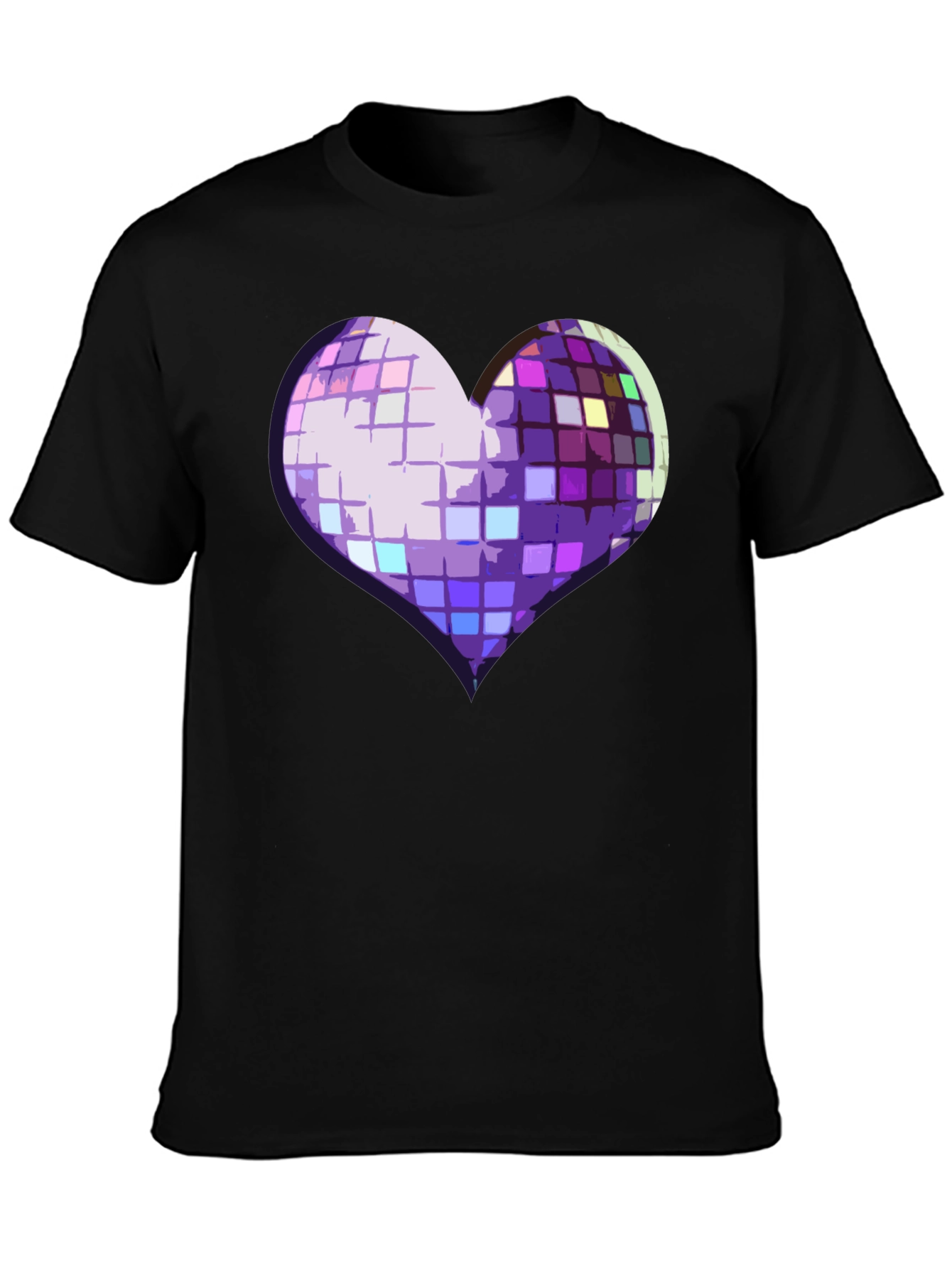 Disco Heart Graphic Tee - Stylish Party Shirt