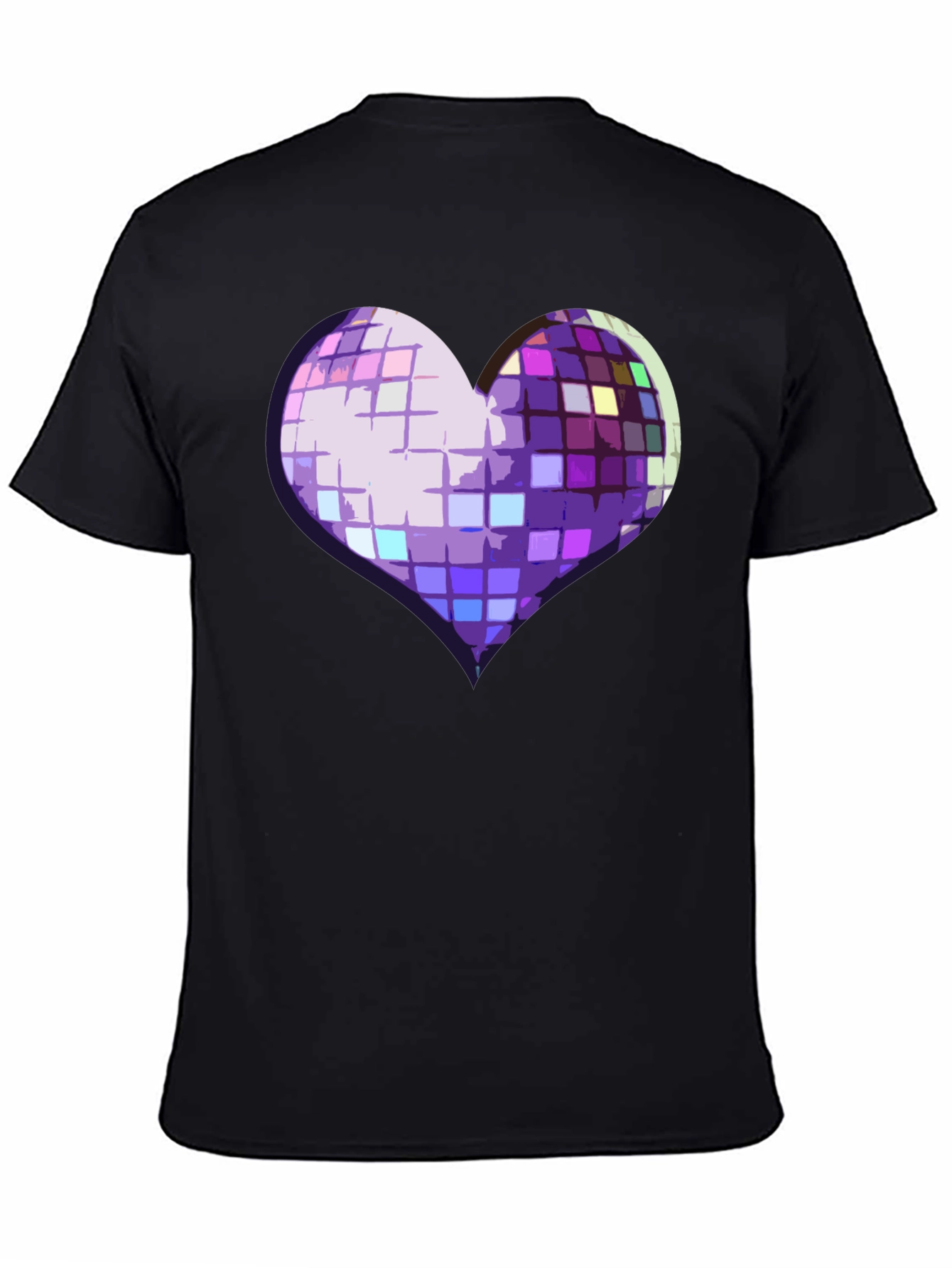 Disco Heart Graphic Tee - Stylish Party Shirt