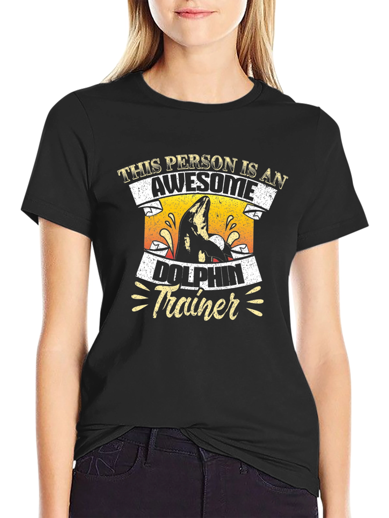 Awesome Dolphin Trainer Graphic T-Shirt