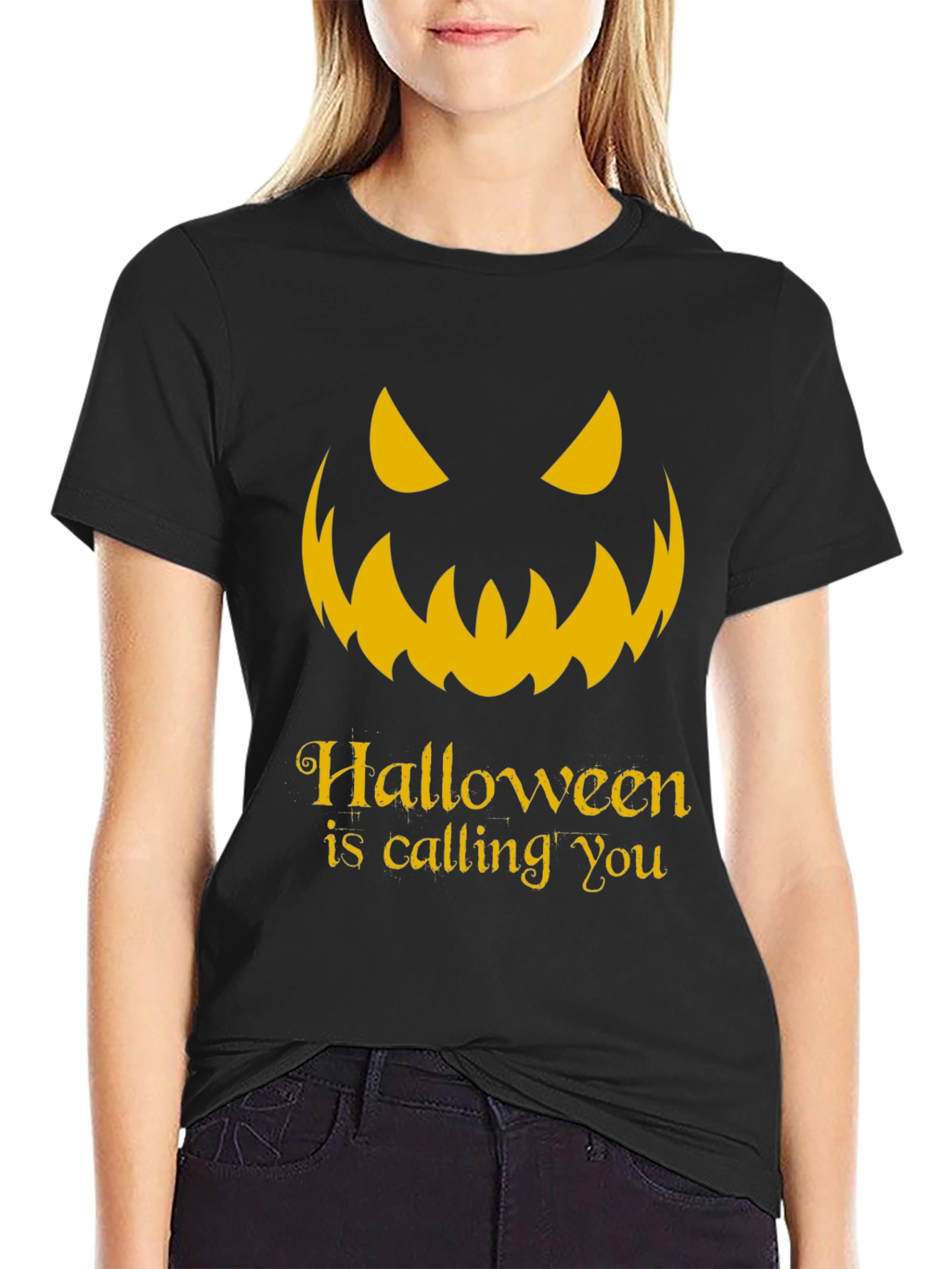 Halloween Calling T-Shirt - Spooky Jack O Lantern Tee