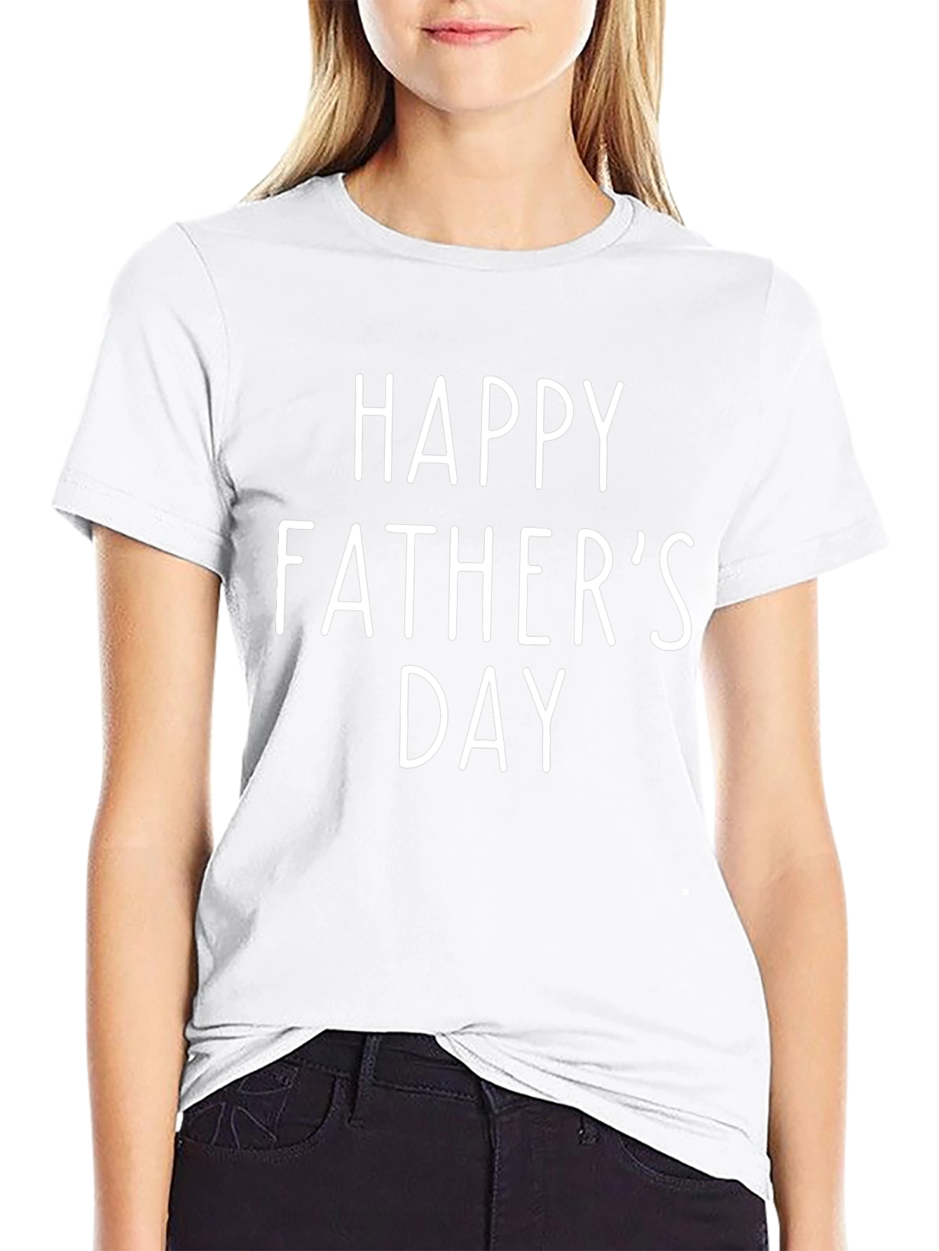 Happy Fathers Day T-Shirt - Black Cotton Tee
