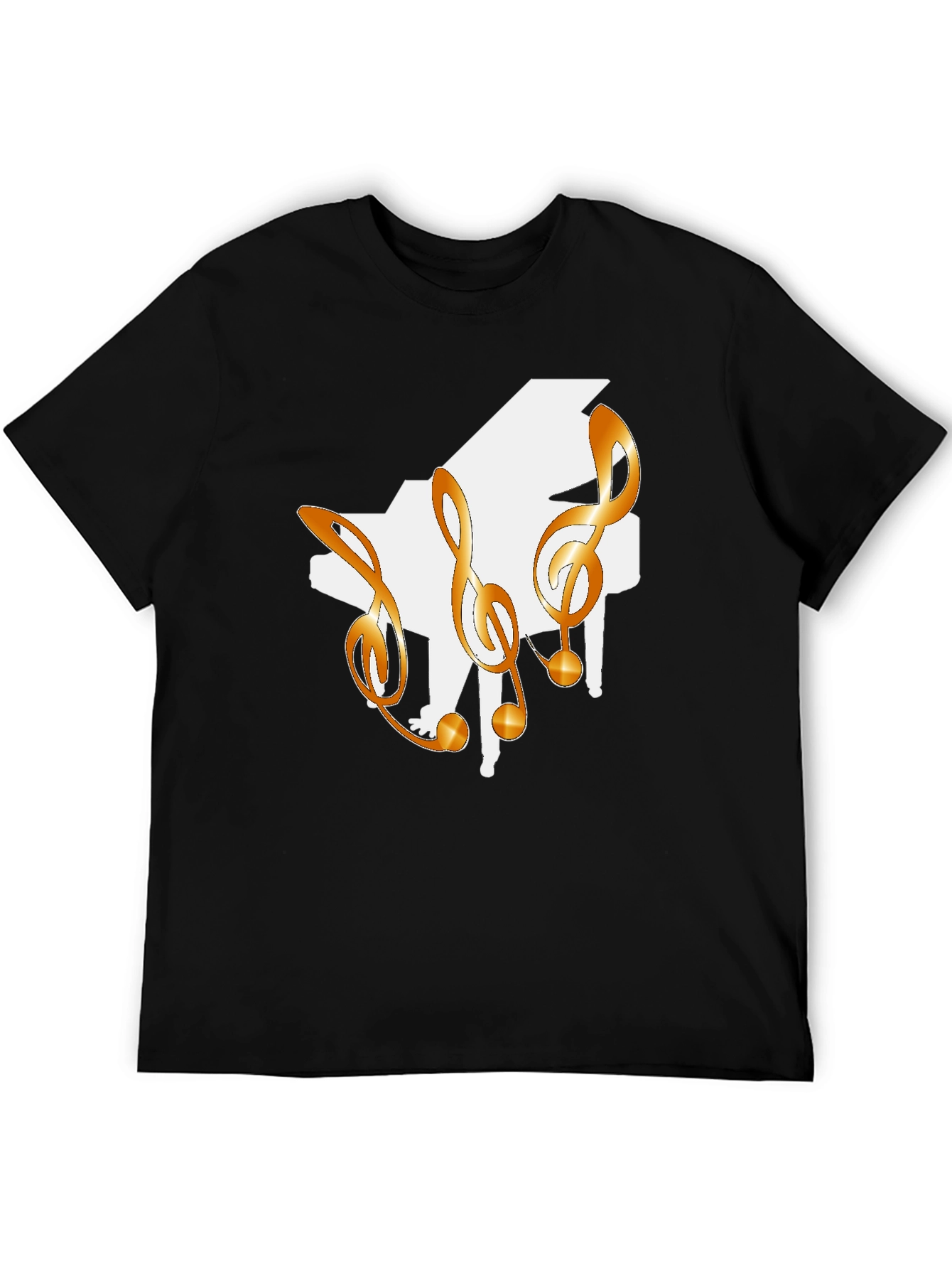 Piano & Treble Clef Graphic T-Shirt