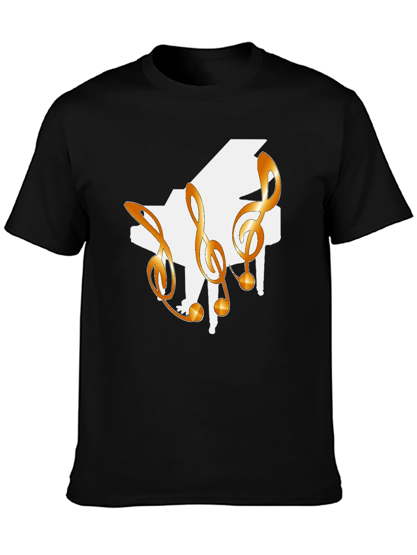 Piano & Treble Clef Graphic T-Shirt