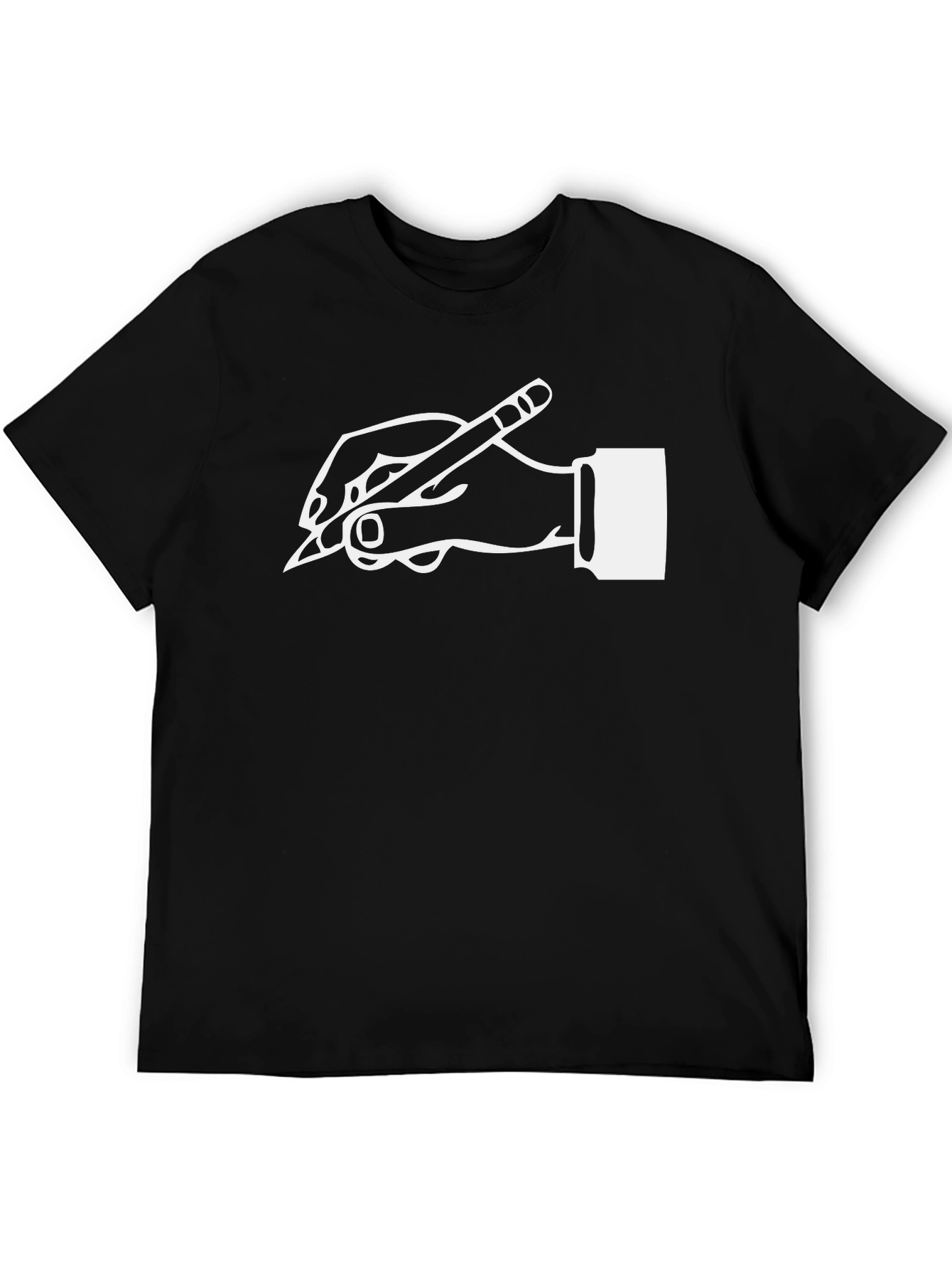 Creative Writer Graphic Tee - Hand Holding Pencil Design
