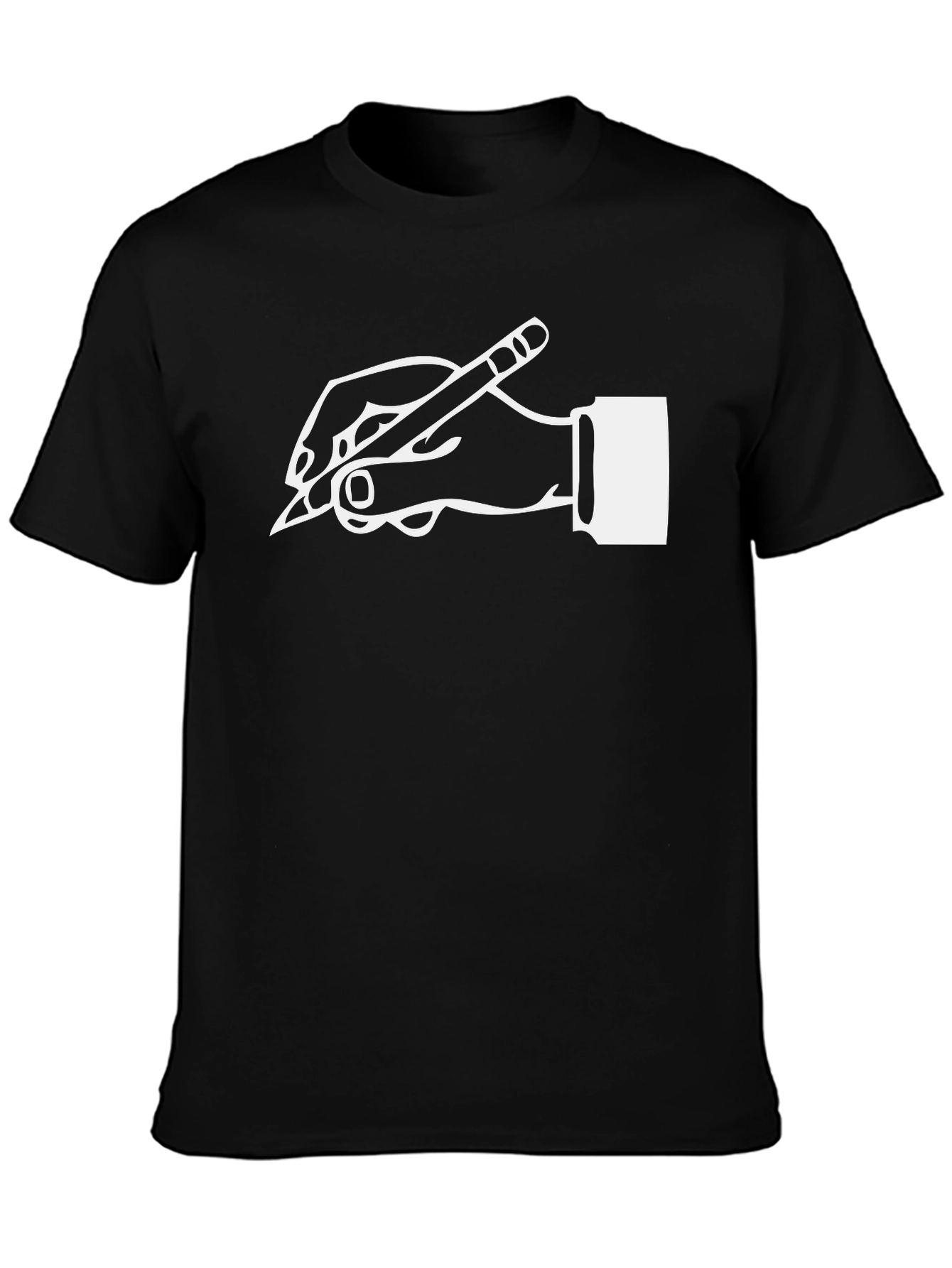 Creative Writer Graphic Tee - Hand Holding Pencil Design