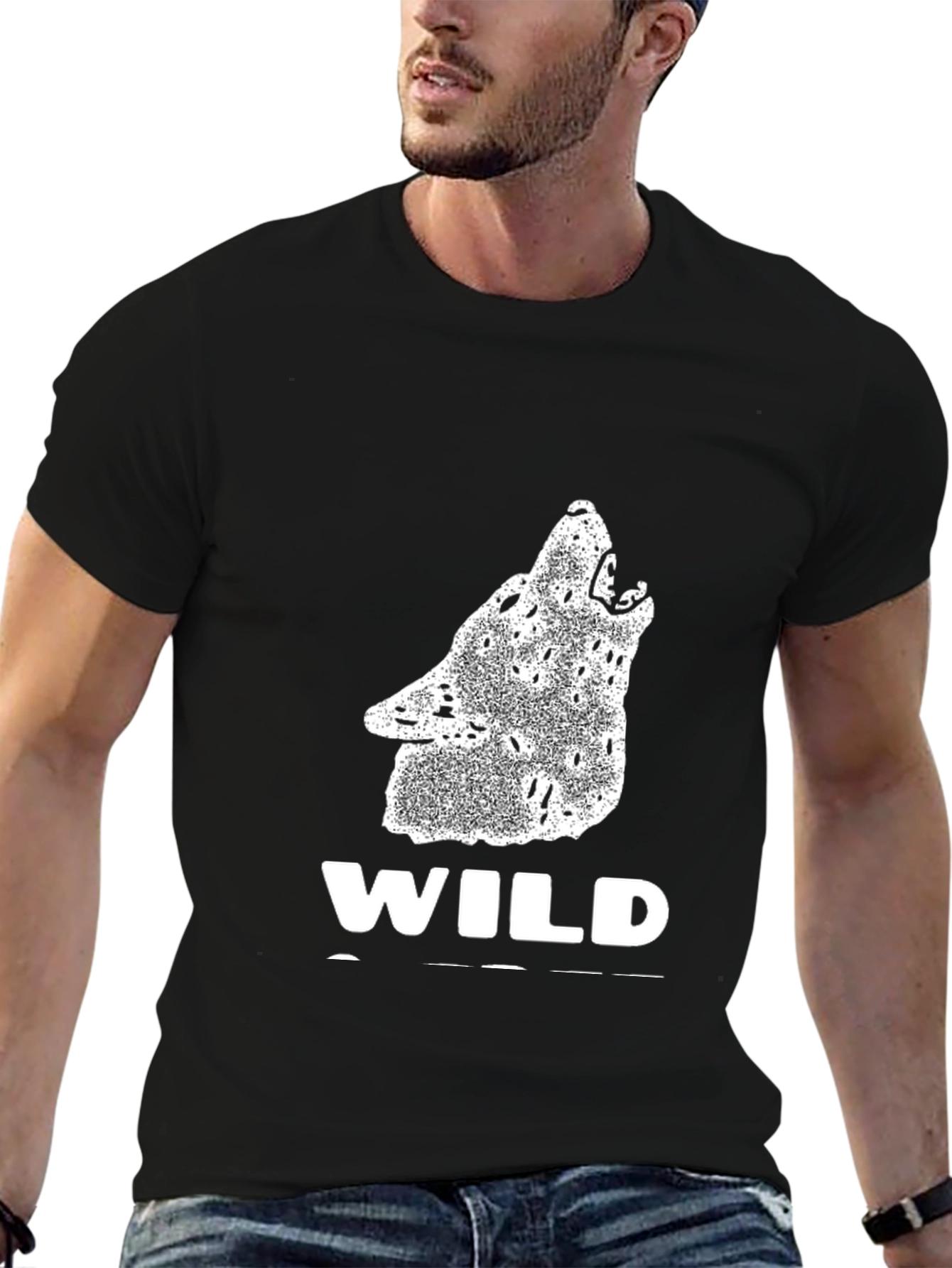 Wild Wolf Graphic T-Shirt - Black