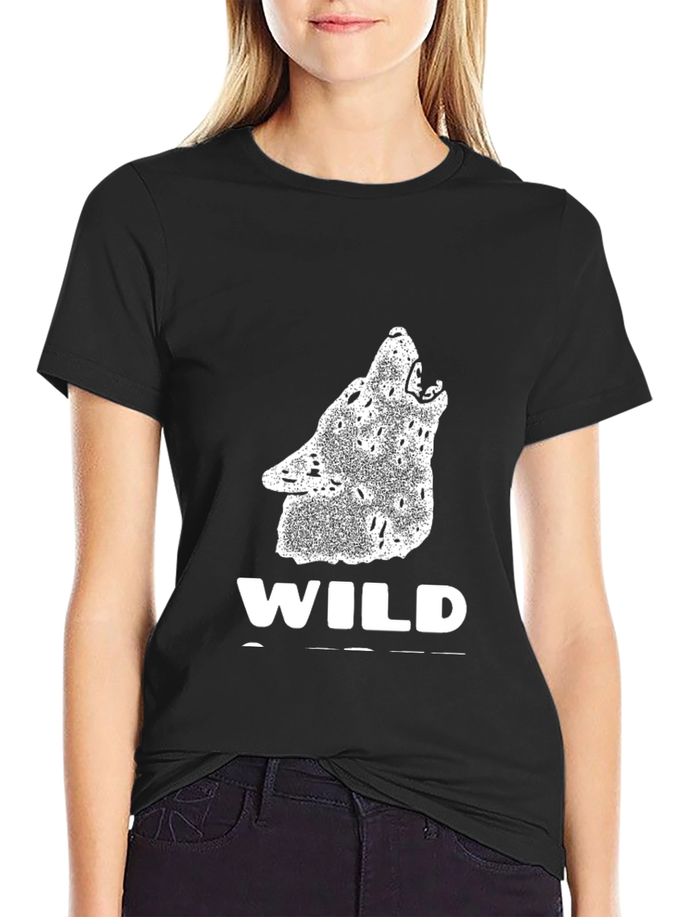 Wild Wolf Graphic T-Shirt - Black
