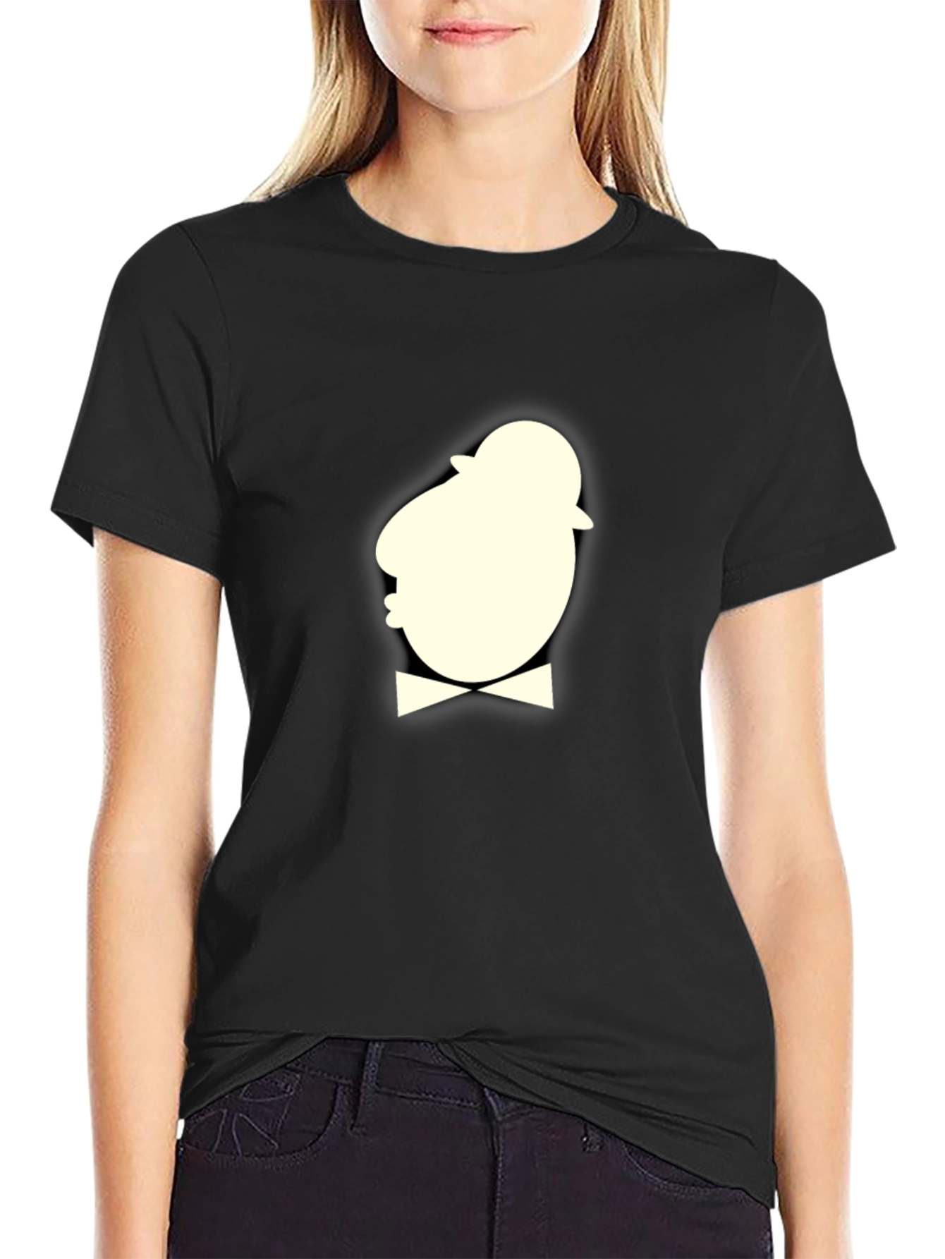 Dapper Cartoon Gentleman T-Shirt - Black