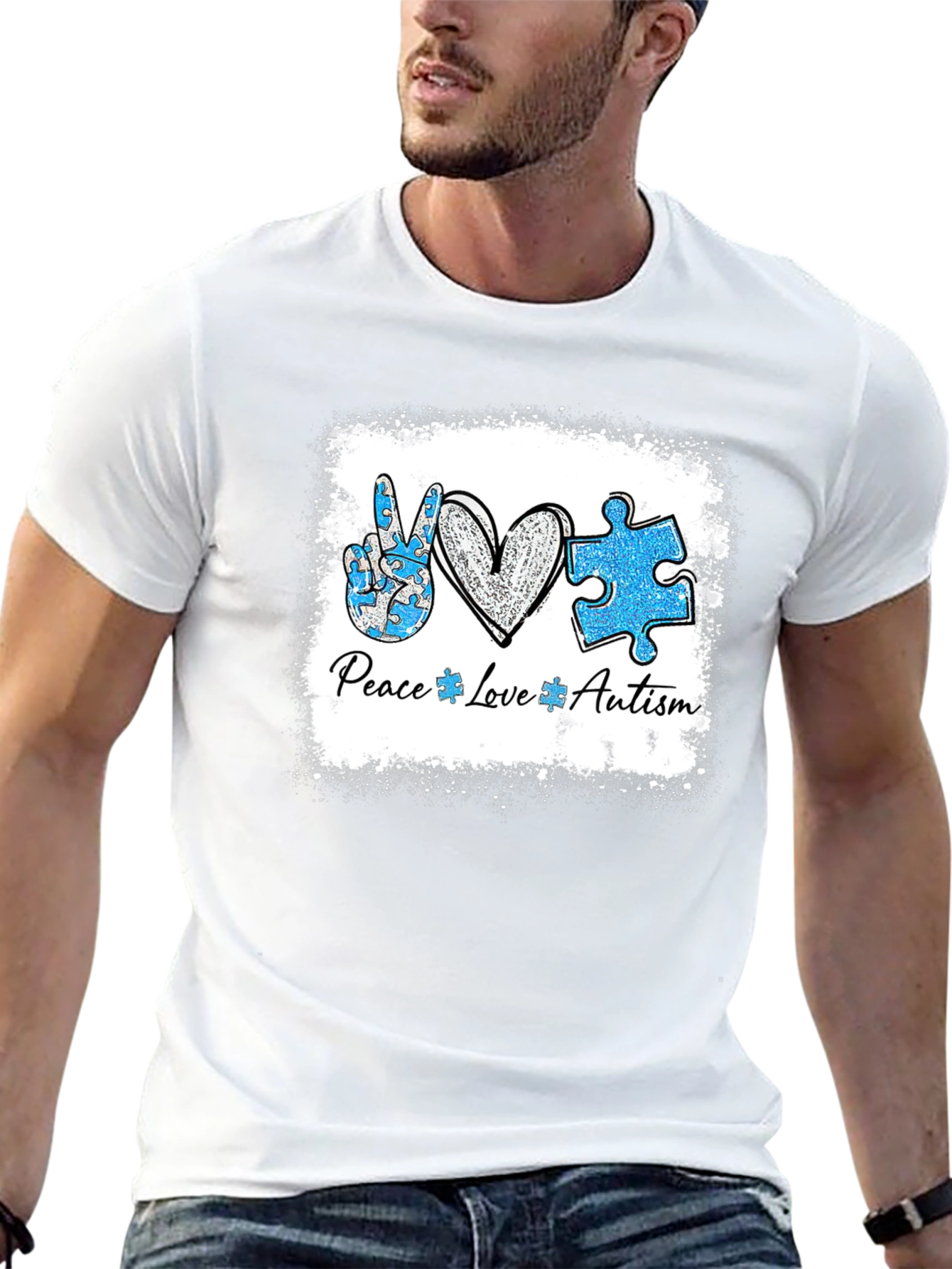 Autism Awareness Peace Love T-Shirt